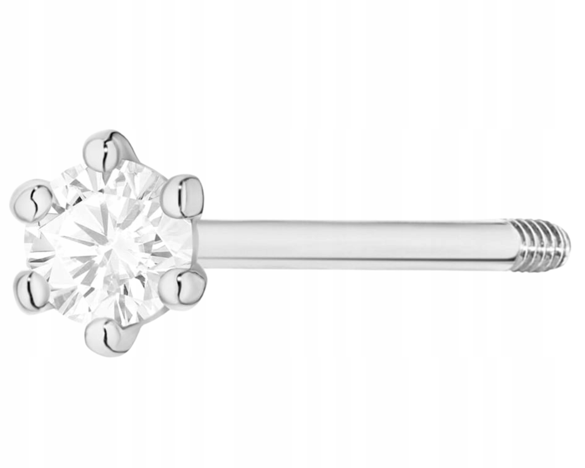 Bílé Zlato Náušnice S Diamantem S Briliantem Šroubovací Tyčinka 585
