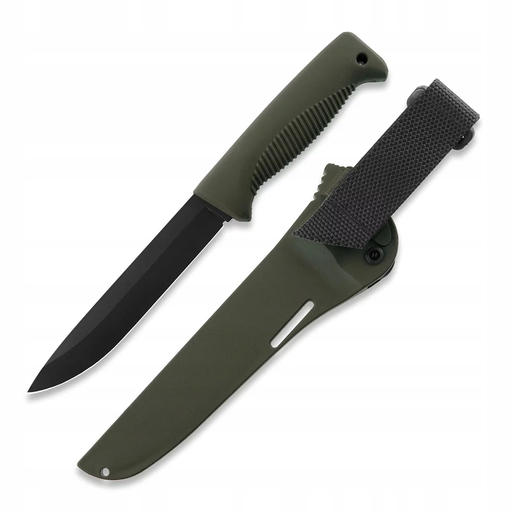 Nóż Peltonen Knives M95 Ranger Powłoka Ptfe Oliwkowa Rękojeść, Pochwa Tpe