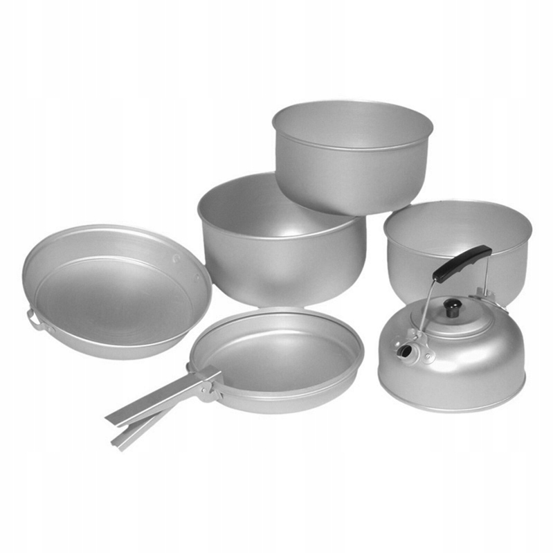 Zestaw naczyń turystycznych z czajnikiem Mil-Tec Aluminiowe Cook-Set