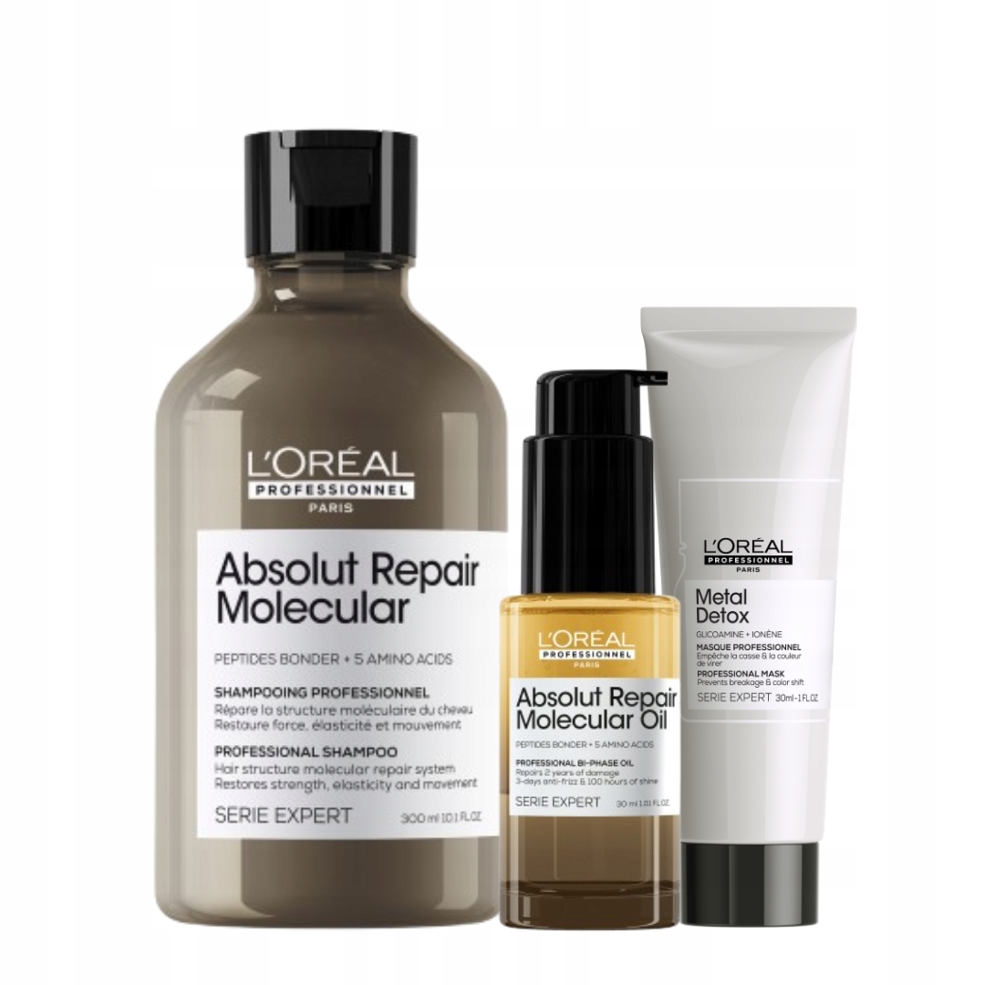 Loreal Absolut Repair Molecular szampon, Absolut Repair Molecular olejek