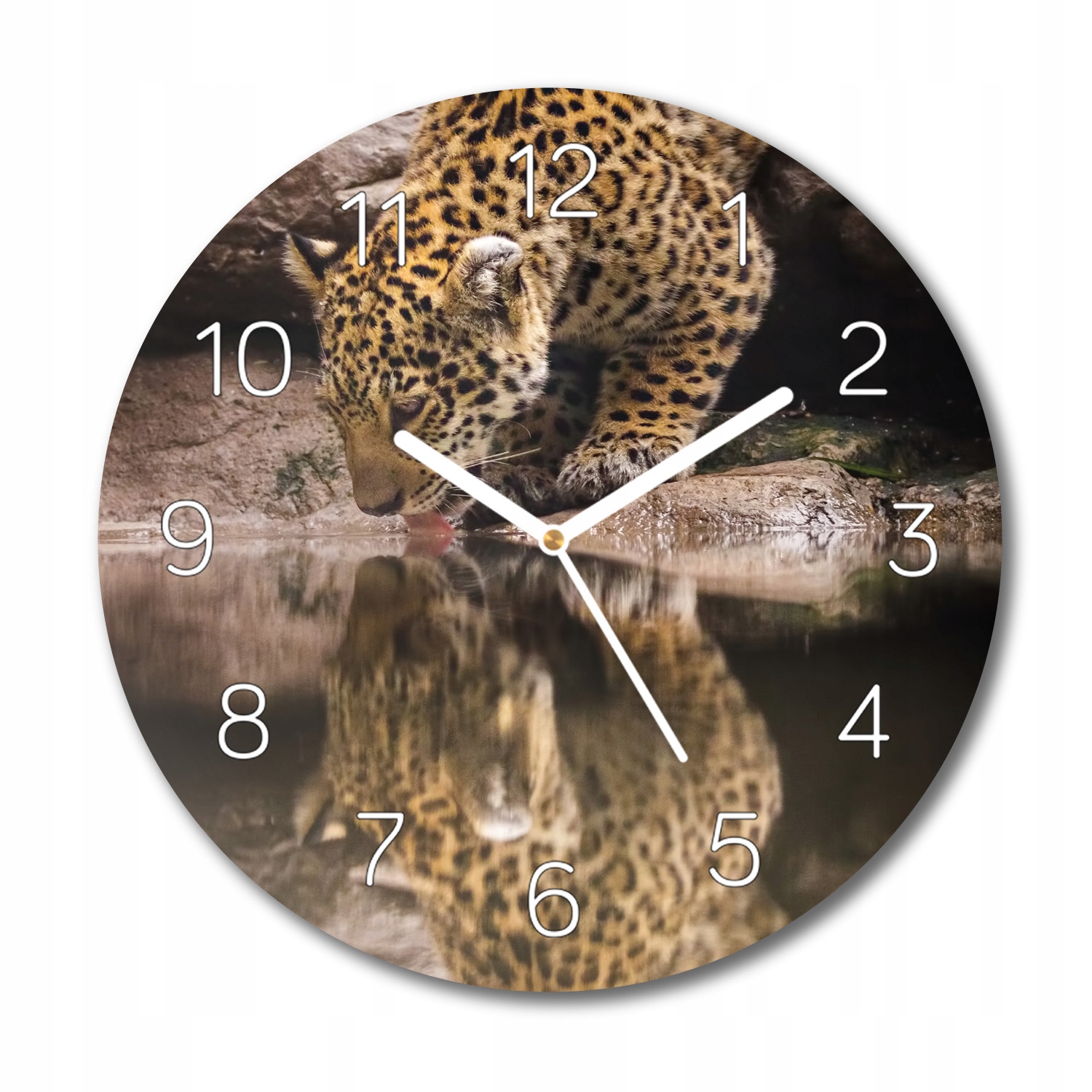 Jaguar voda skála s grafikou skleněné hodiny fi 30