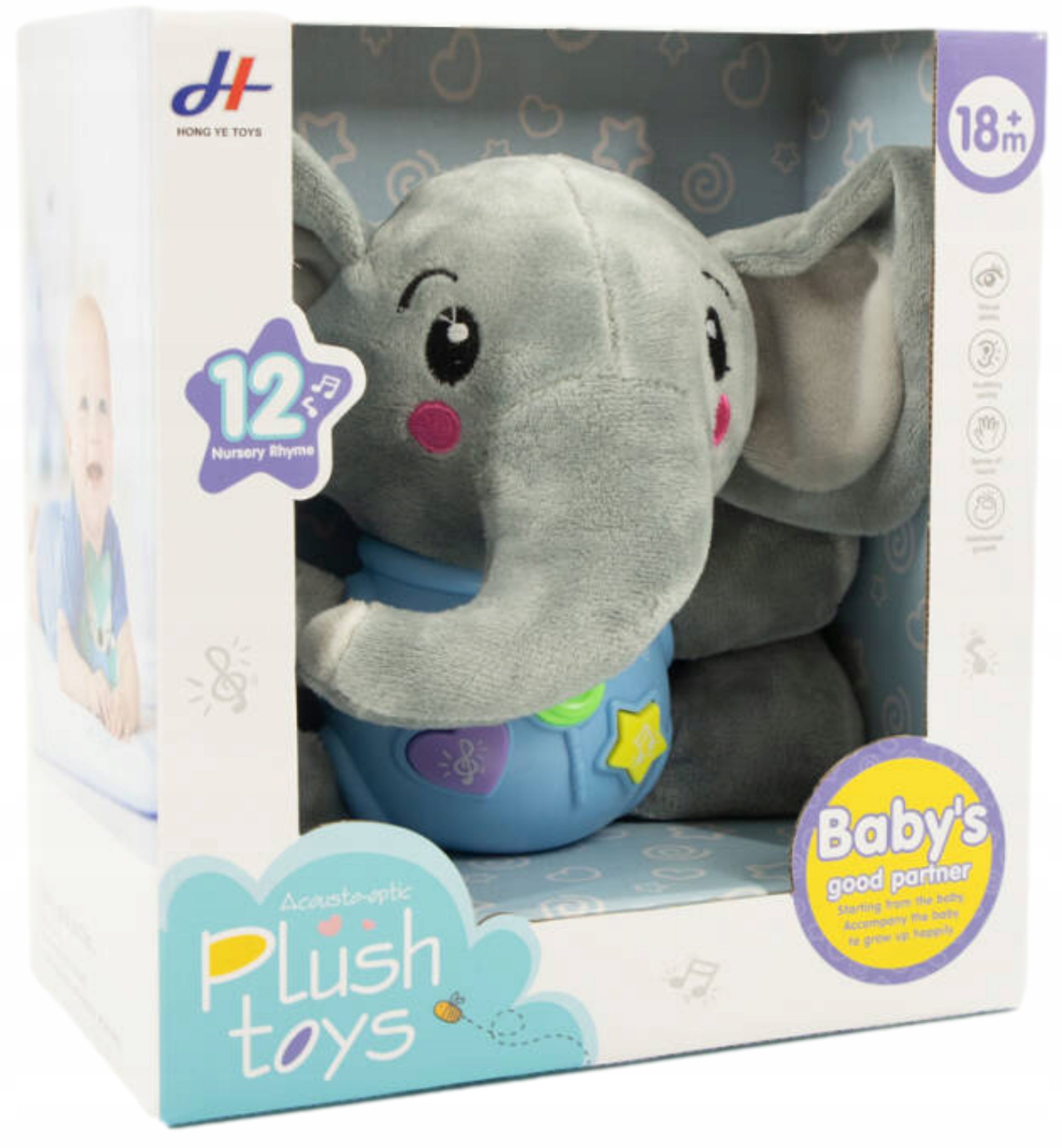 

Interaktywny Słonik Pluszowy Z Dźwiękiem