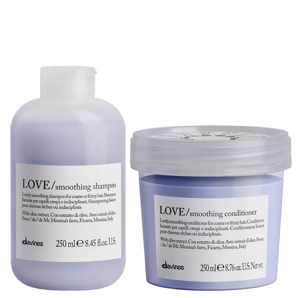 Davines Love Smoothing sada šampon kondicionér pro krepaté vlasy
