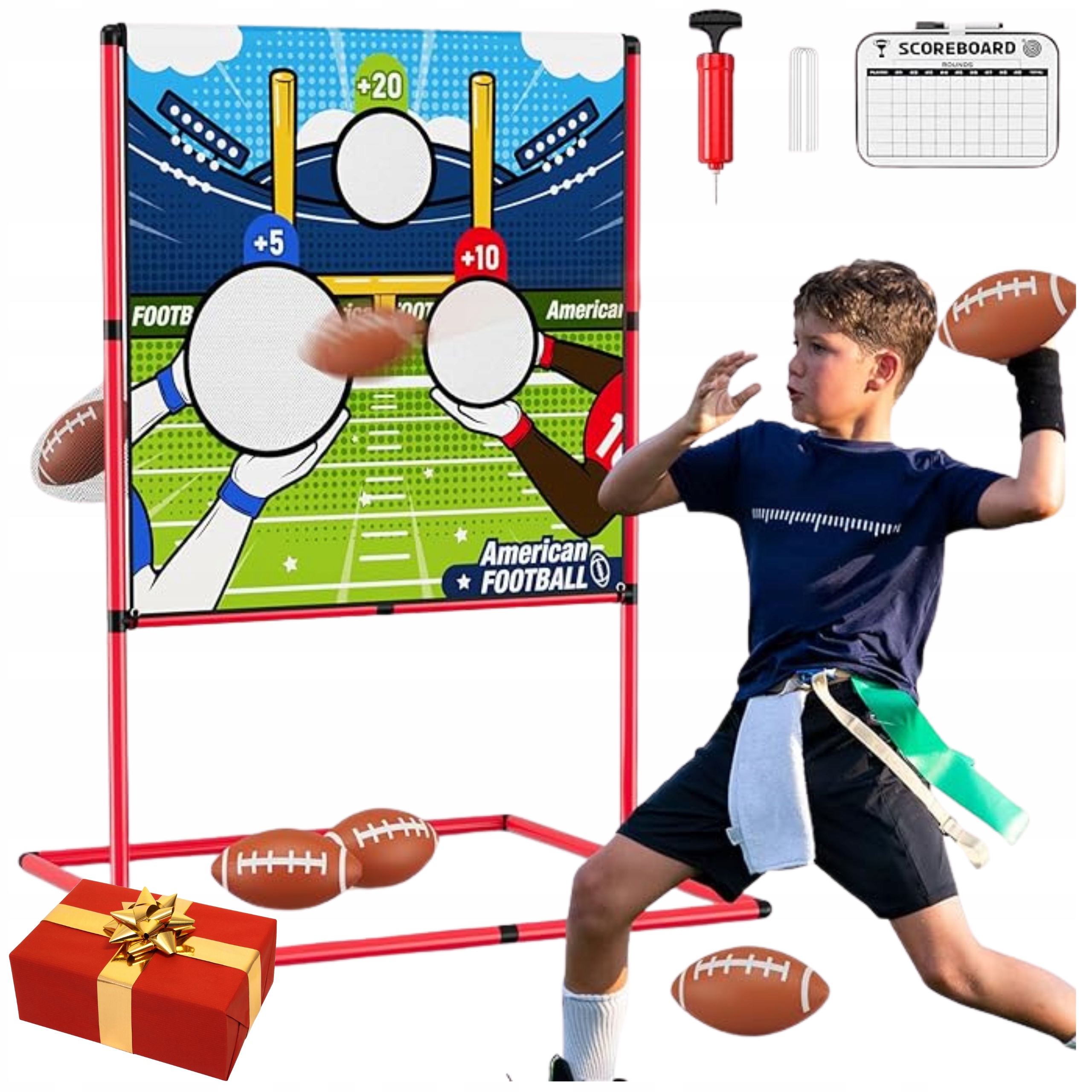 ZESTAW DO GRY STRZELANIA ZABAWY TABLICA FOOTBALL AMERYKAŃSKI RUGBY BRAMKA
