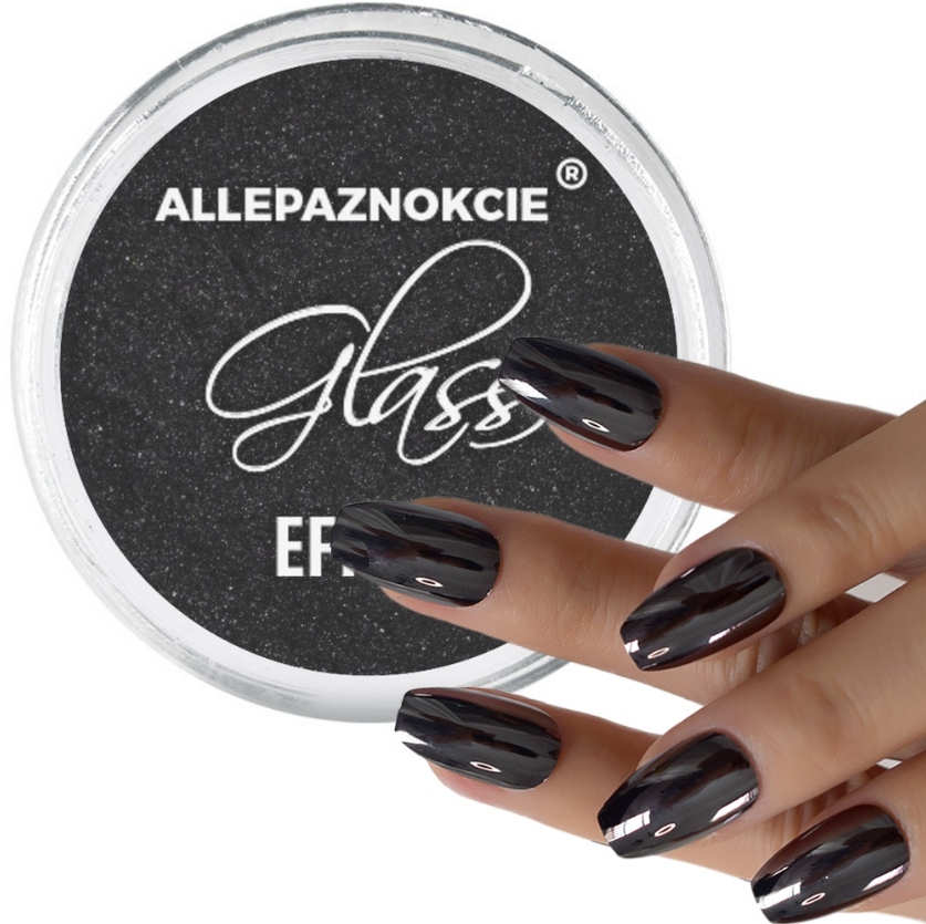 PYŁEK DO PAZNOKCI GLASS MIRROR EFEKT LUSTRA 12 Kolor czarny