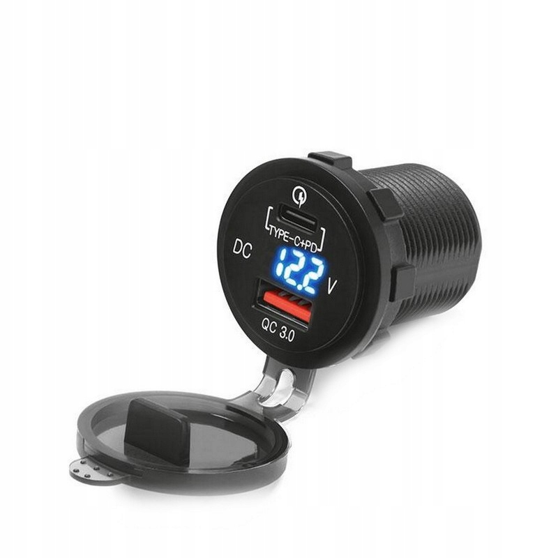 BikeTec Motocyklowe Podwójne Gniazdo USB Typ-C