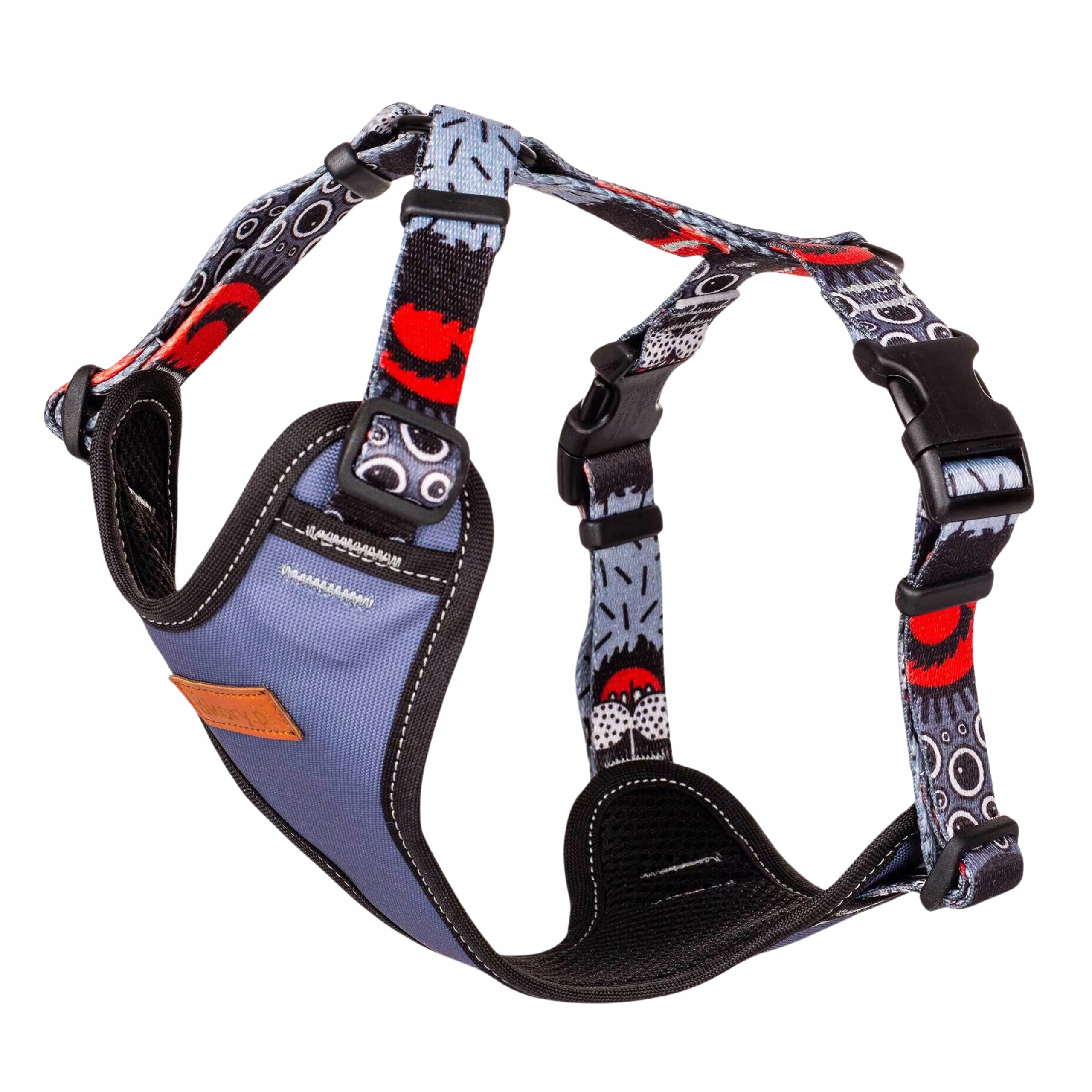 Beztlakové popruhy s regulací pro malé kotě Ukory Šedé halloweenský motiv