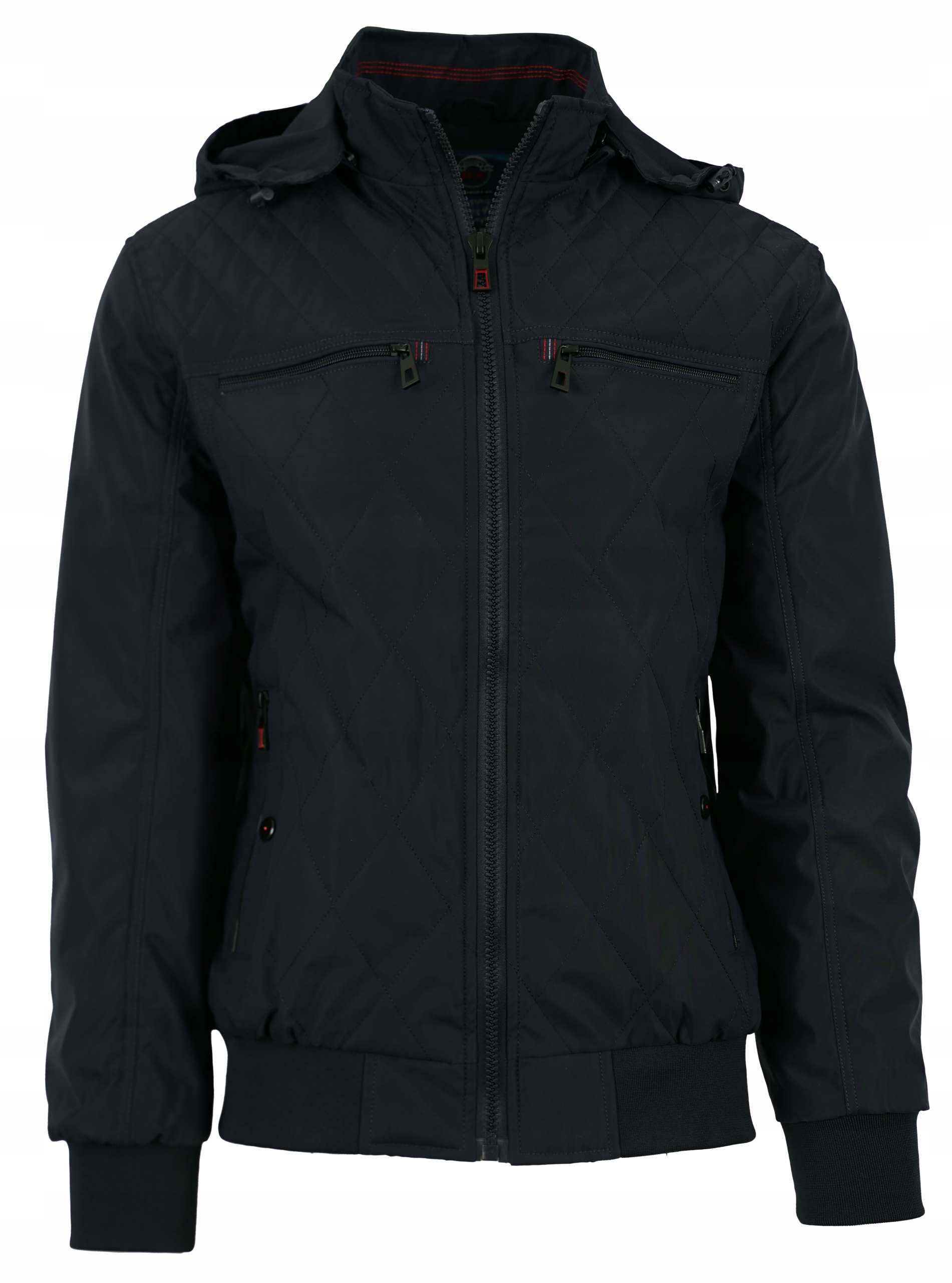 KURTKA MĘSKA PIKOWANA PRZEJŚCIOWA ZE ŚCIĄGACZEM GRANATOWA WIOSENNA 2XL