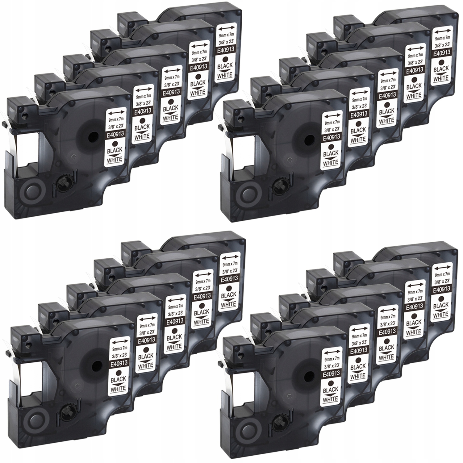 Taśma do DYMO D1 40913 9mm 7m biała zestaw 20 szt