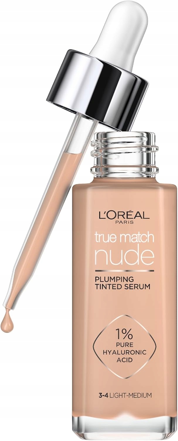 L'Oreal Paris True Match Nude Serum v podkladové bázi 1% Ha 3-4 Light-Medium