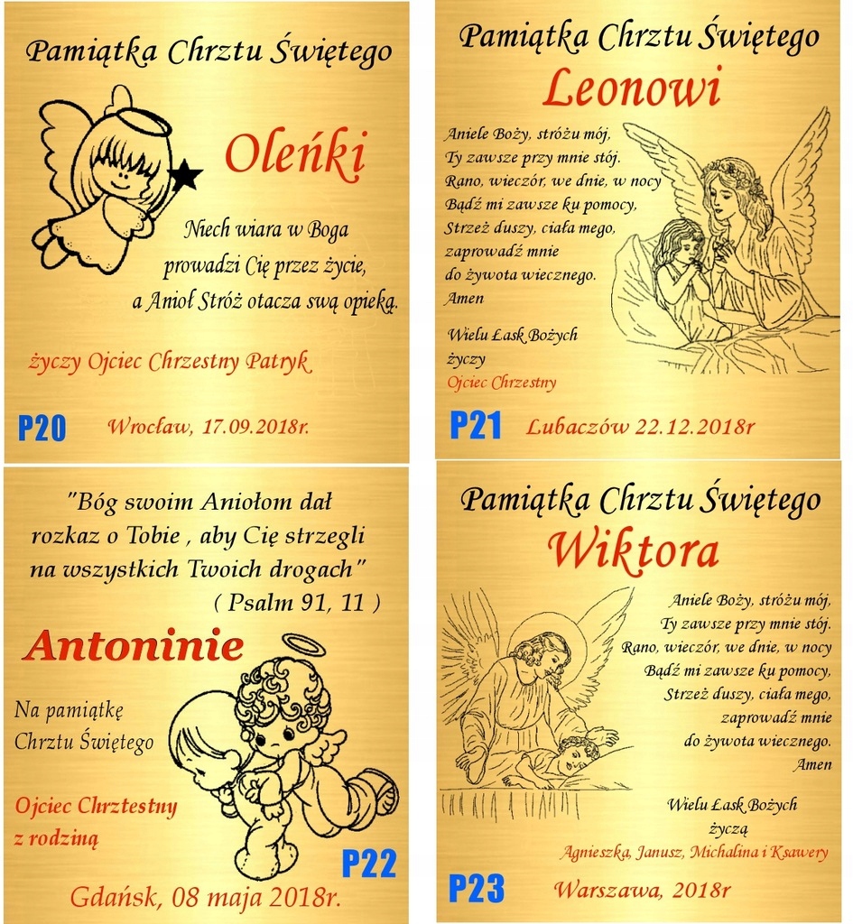 Złoty medalik 333 łańcuszek gratis grawer Chrzest Waga 2.7 g