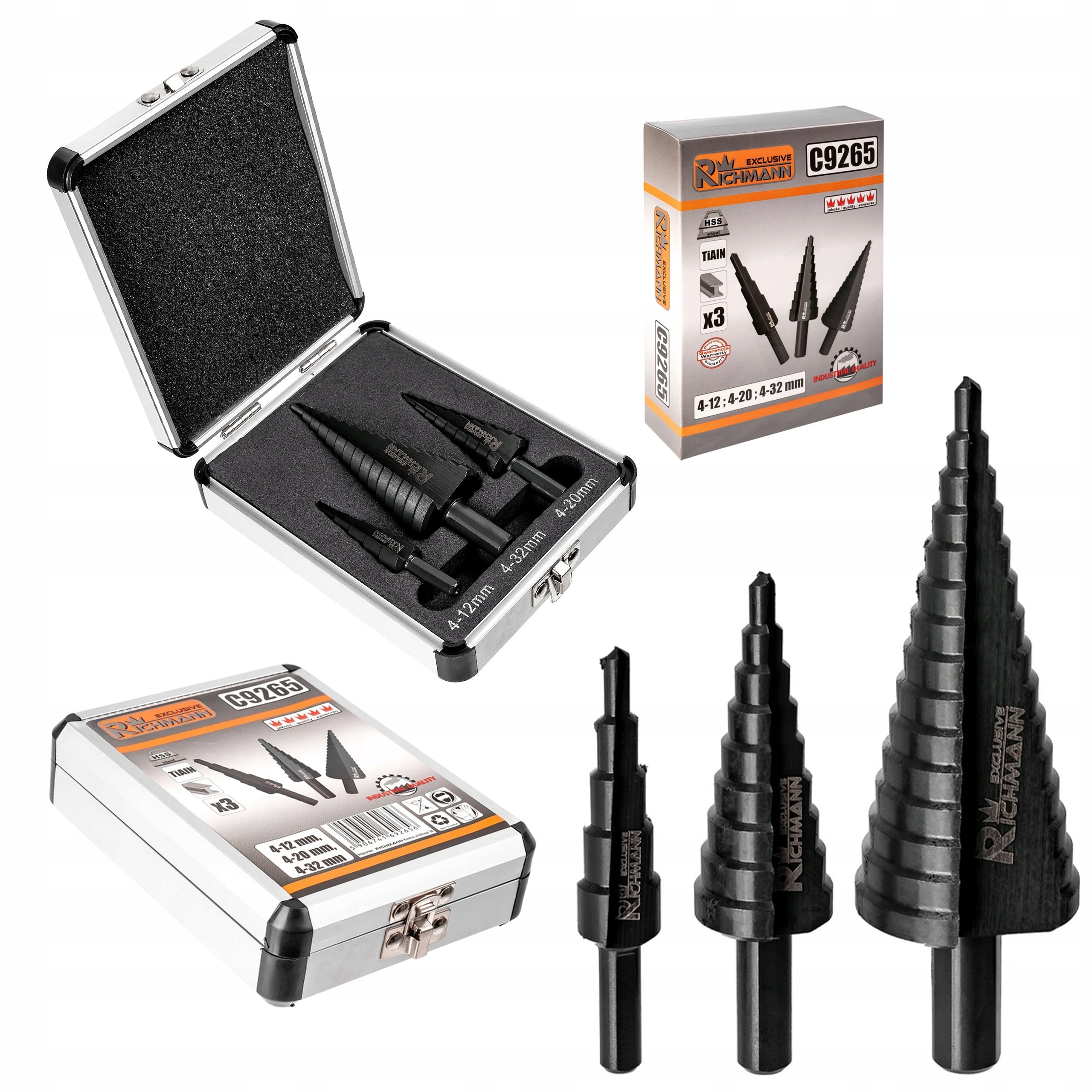 

3 Wiertła Stopniowe Do Metalu 4-32 MM Corona C9265