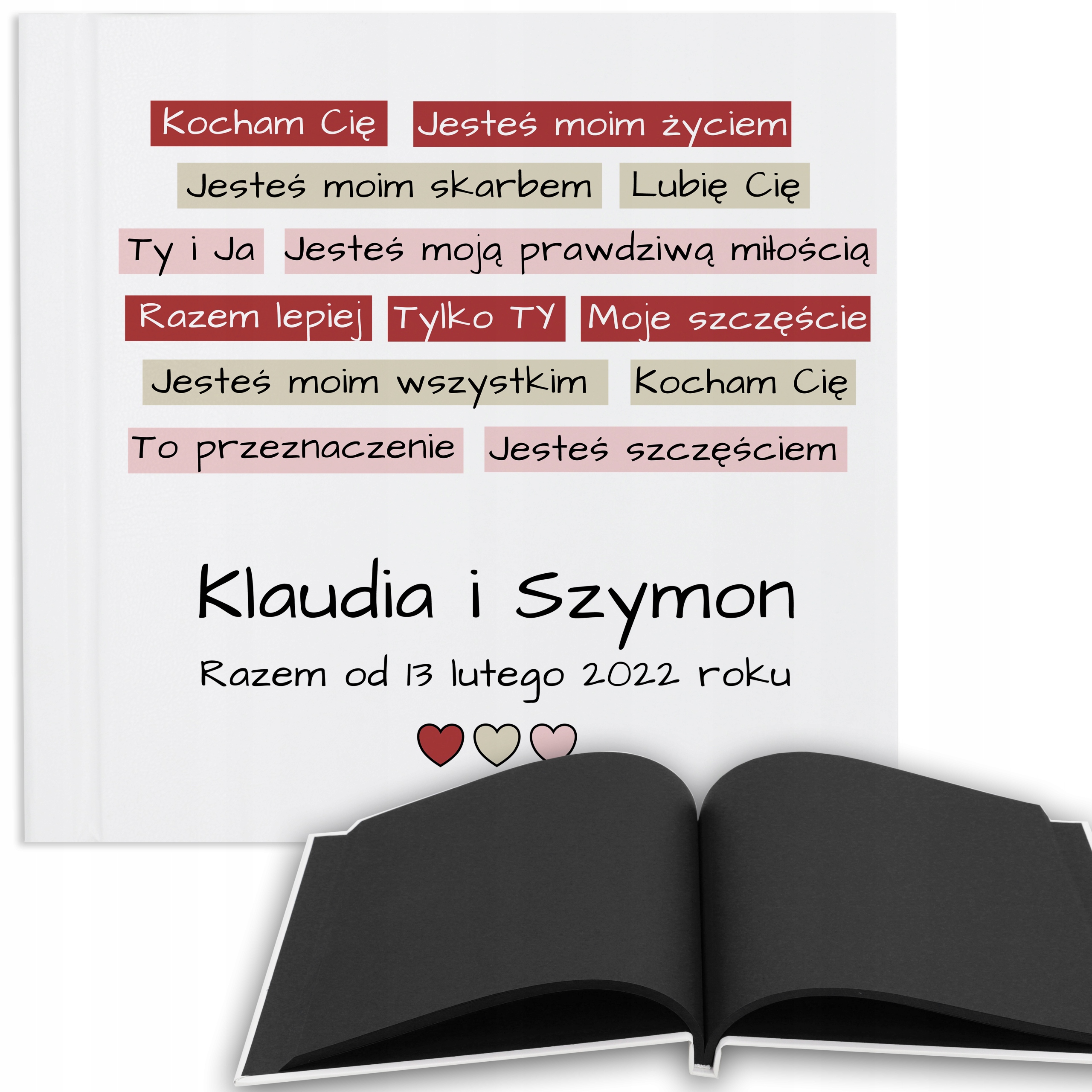 Fotoalbum Dárek K Valentýnu Jména Datum Pro Páry 100 stran Černé