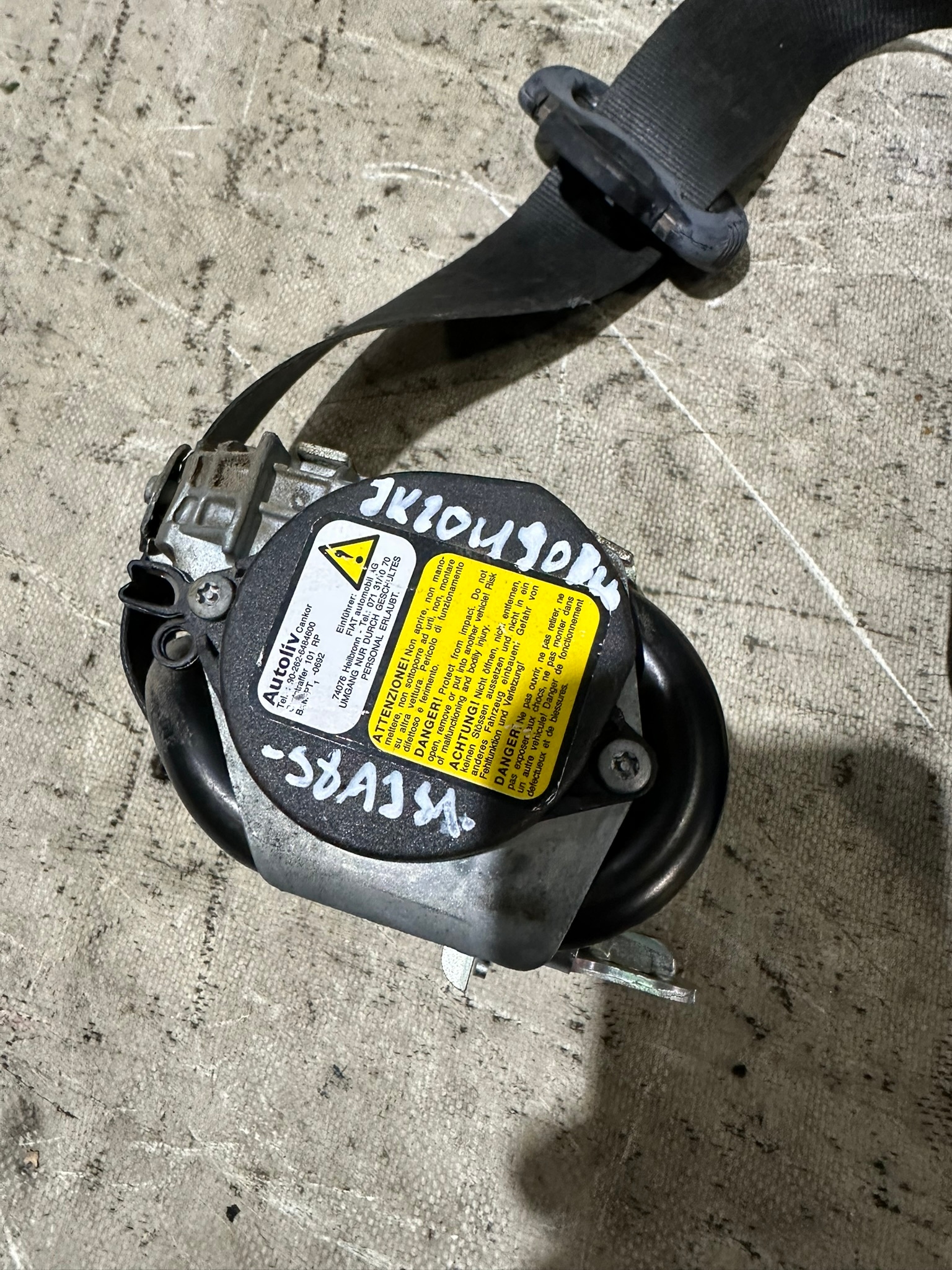 seat belt right front FIAT DOBLO II 735504159