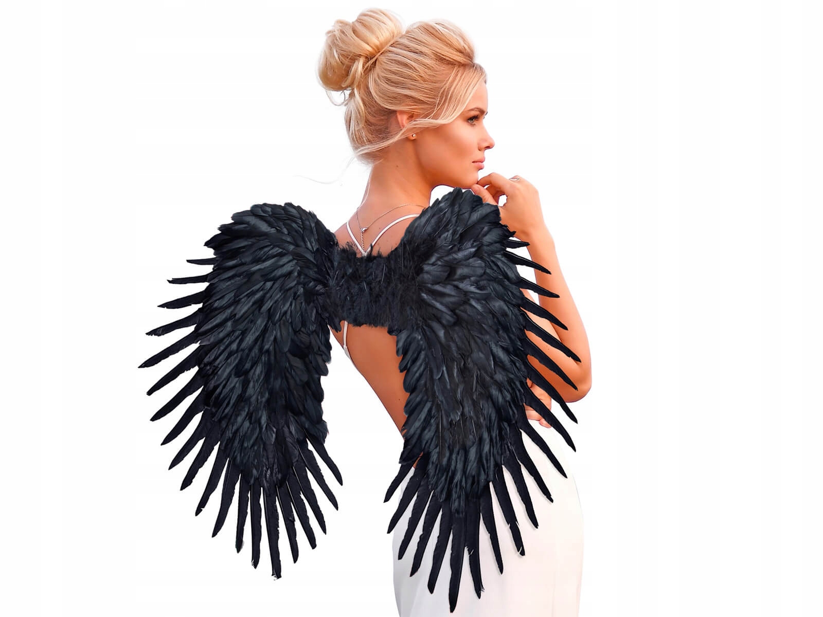 Skrzydła anioła czarne z piórami 80x65 cm Marka Widmann