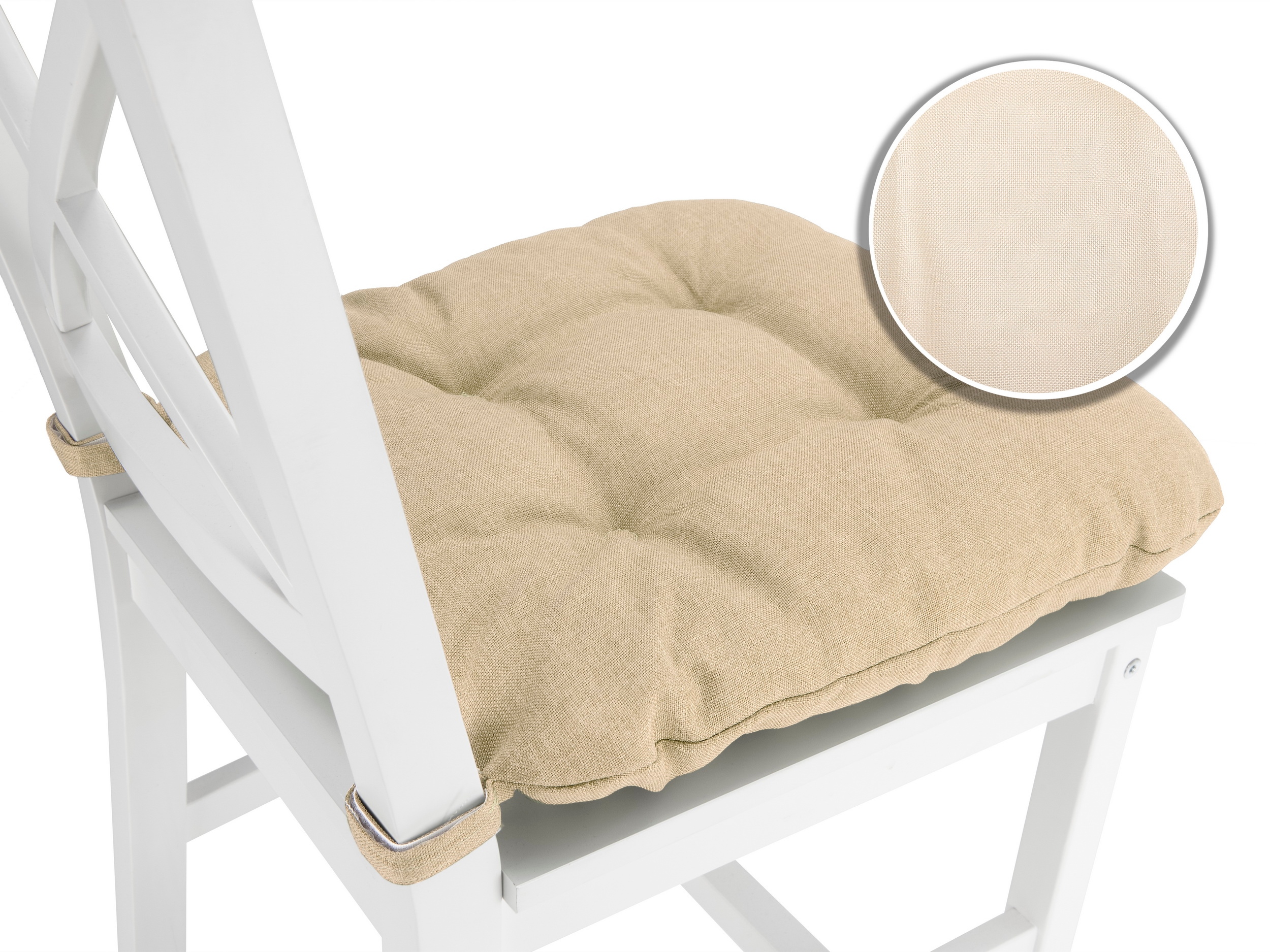 PODUSZKA NA KRZESŁO DO DOMU I OGRODU 40x40 Z RZEPEM KREMOWA Długość (cm) 40