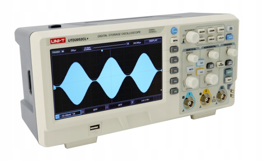 Uni-T UTD2052CL+ osciloskop 50MHz 2CH – 7" Tft, Usb, sondy sú súčasťou balenia