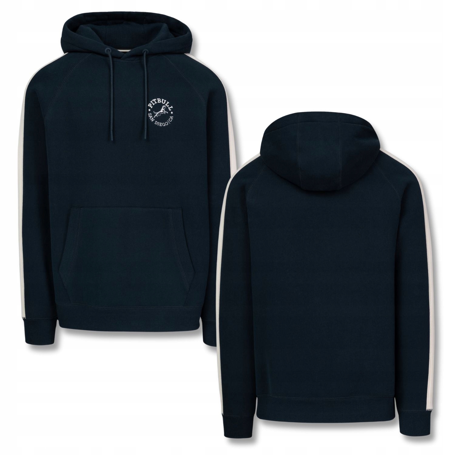Pánská Mikina s kapucí Pitbull San Diego Ca Proužky Malé Logo