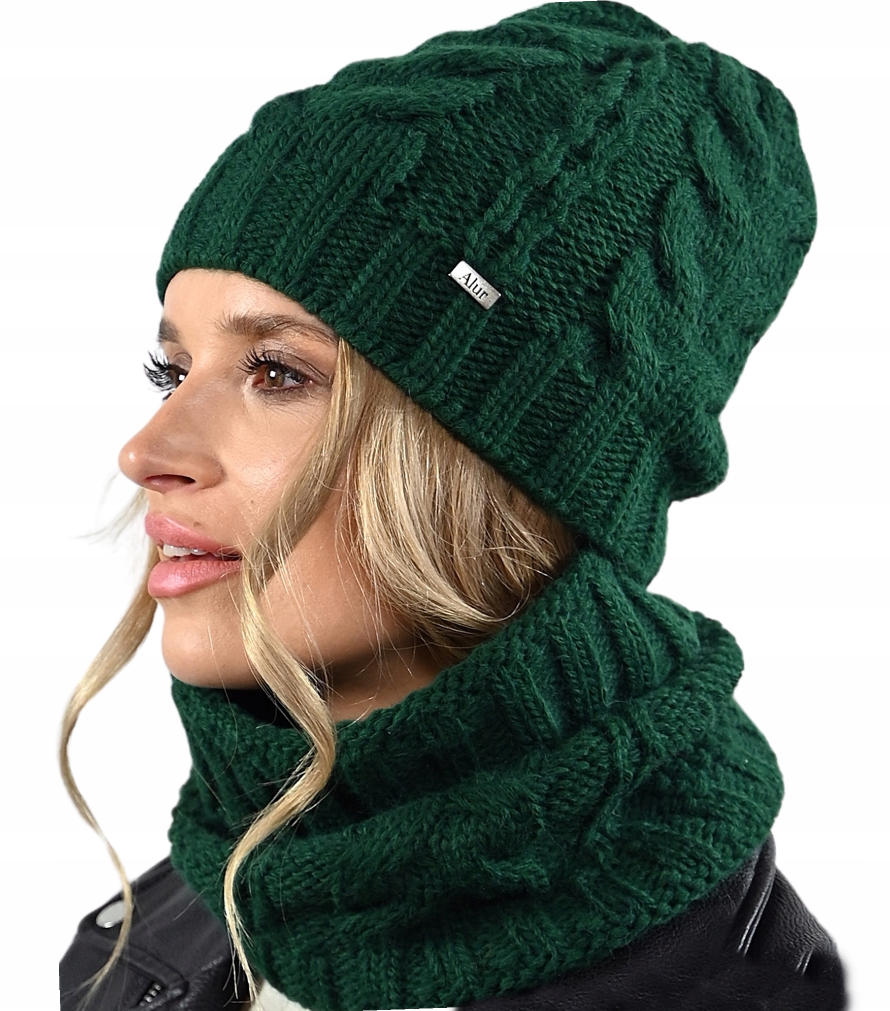 Zimní Čepice Nákrčník Dámská sada Šmoulinka Tube Soft Pletenina A10