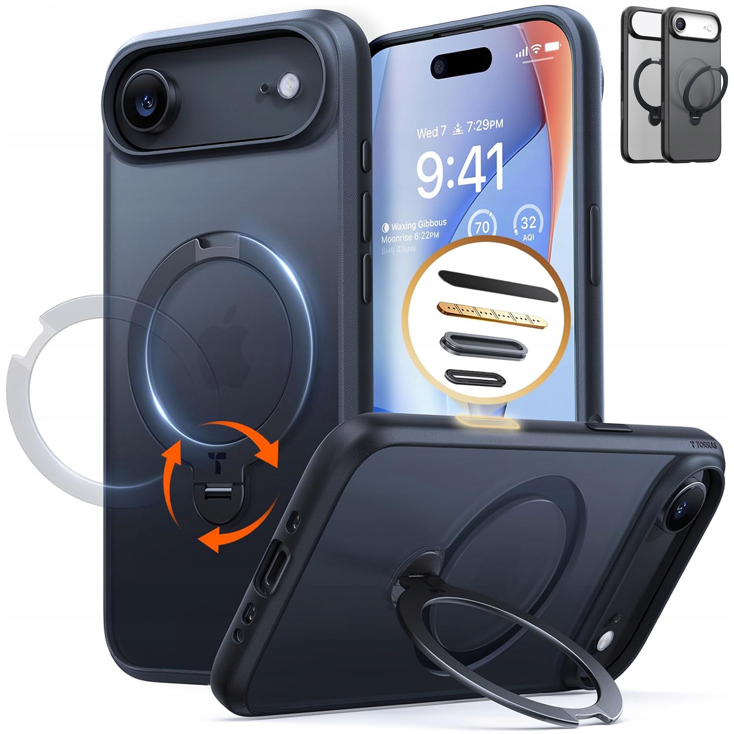 Torras Ostand Spin Case Etui MagSafe z Uchwytem do iPhone Air Obudowa