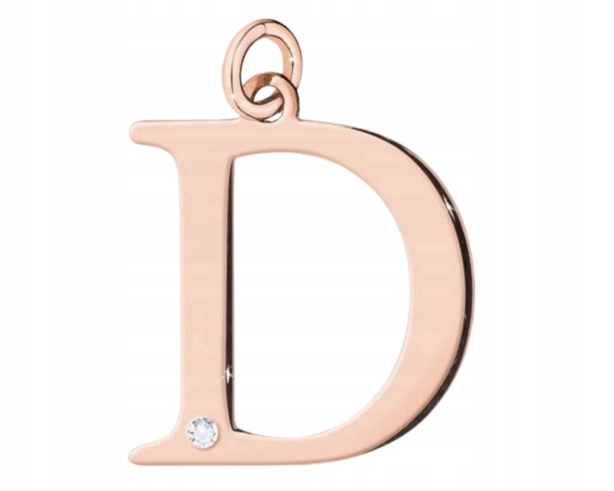 Růžové Zlato Přívěsek Přívěsek Malé Písmeno D Briliant Dárek