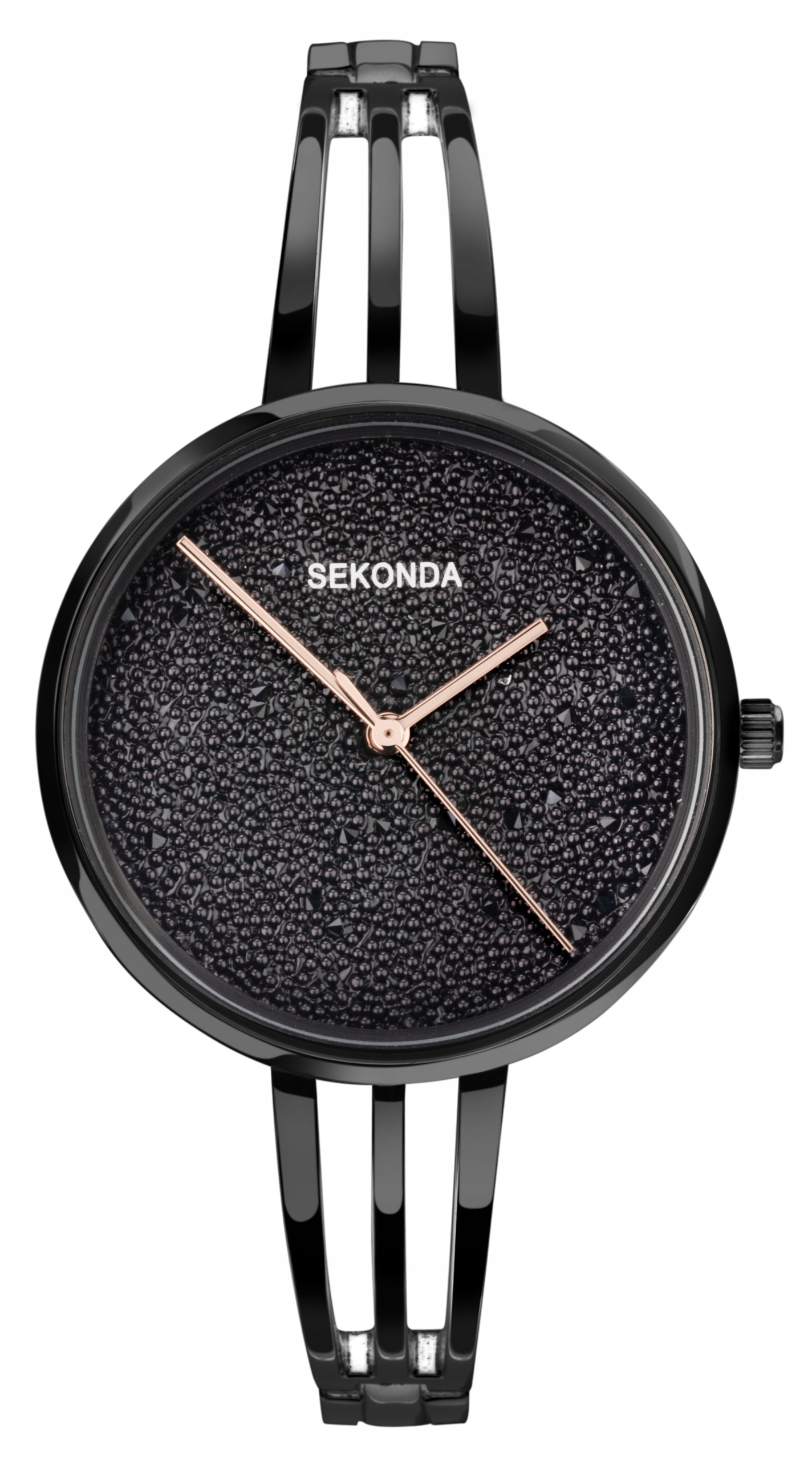 Dámské hodinky Sekonda 40593 černý náramek gravírování