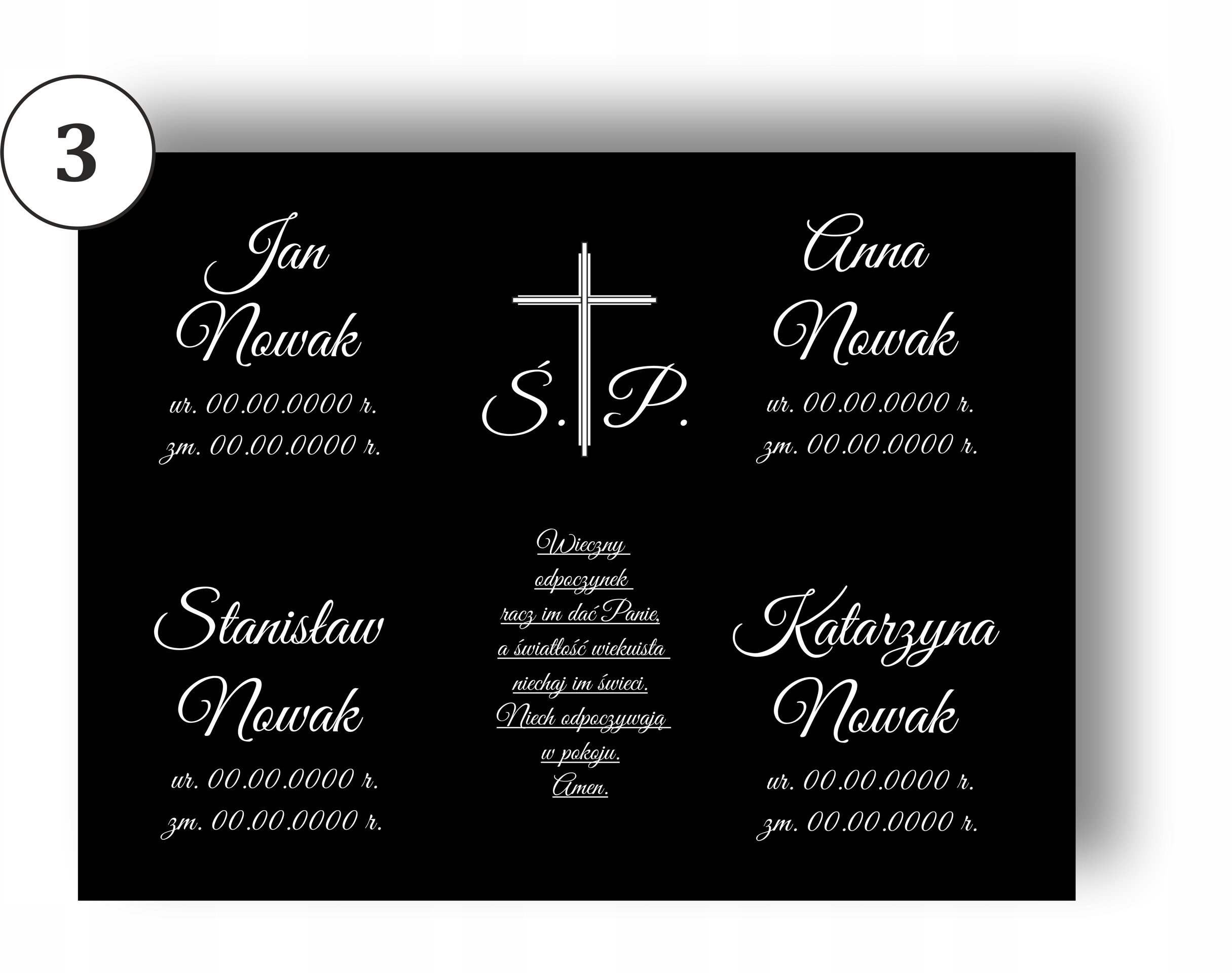 Tablica Nagrobna, tabliczka 40x30cm Rodzaj tablicy grawerowane