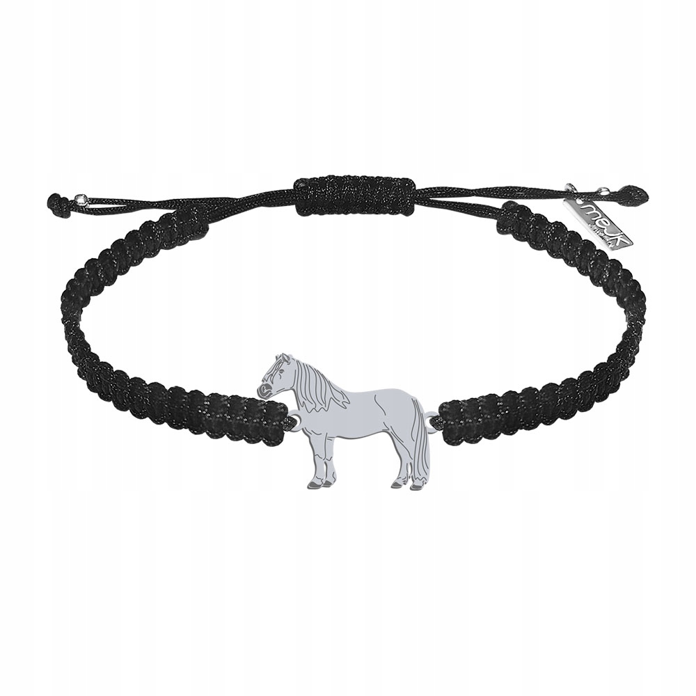 Stříbrný náramek s koněm Haflinger 925 Makramé Dárek Šperky Gravírování