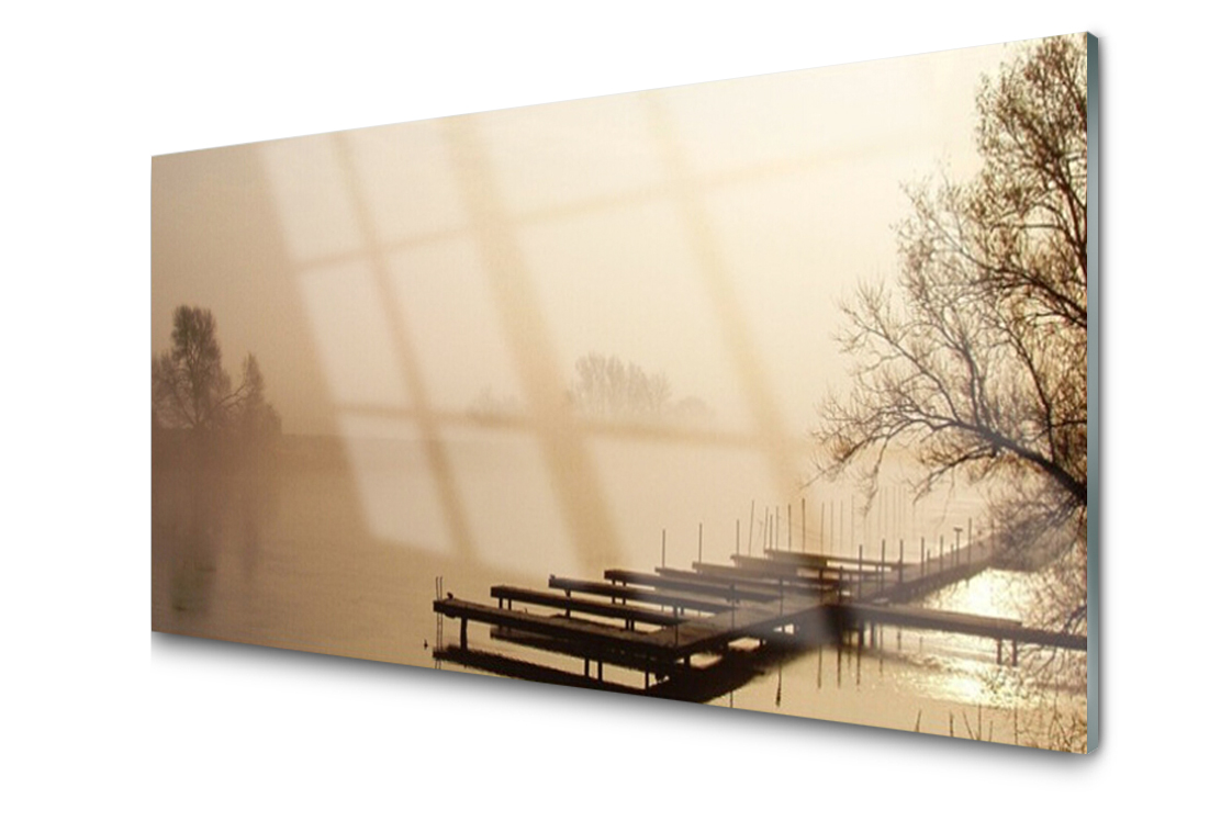 

Panel szklany dekoracyjny Most Woda Mgła 100x50