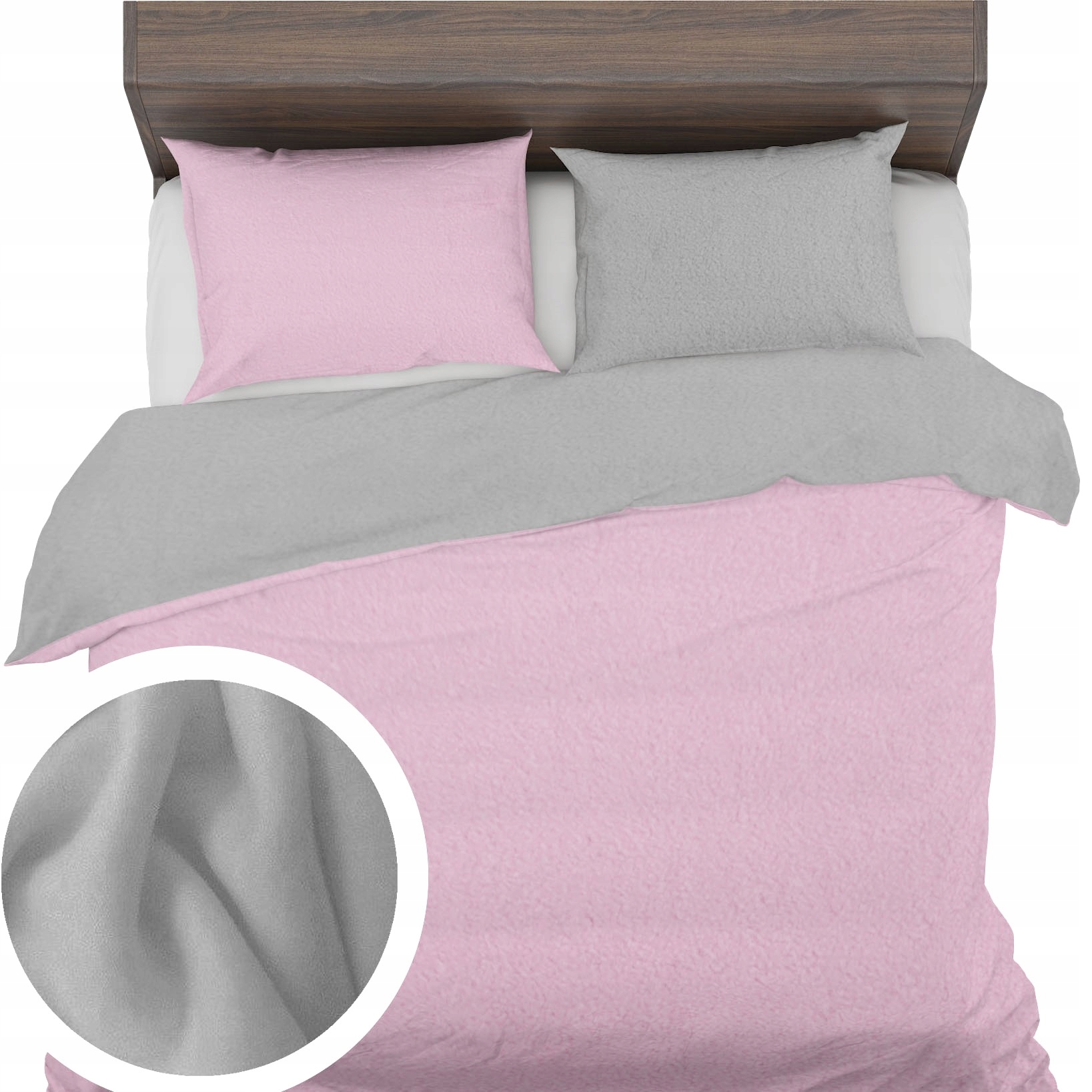 Fleece Povlečení 160x200+1x50x60 dvoubarevné teplé měkké silné Fleece zimní