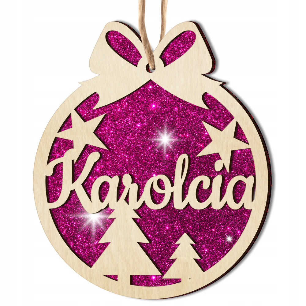 

Duża Bombka Brokatowa Na Choinkę Imię 3D