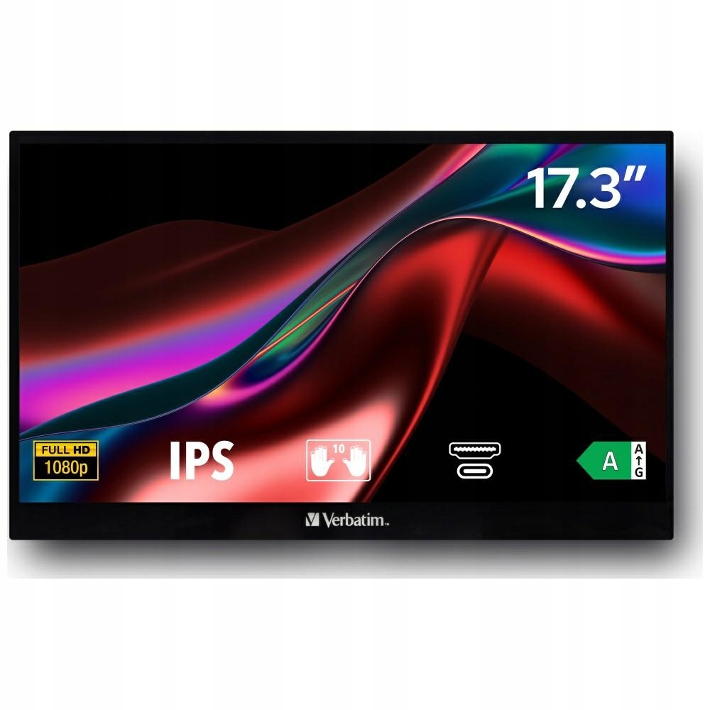 Verbatim Monitor przenośny dotykowy15.6" Ultra Hd 4K czarny/black 32238