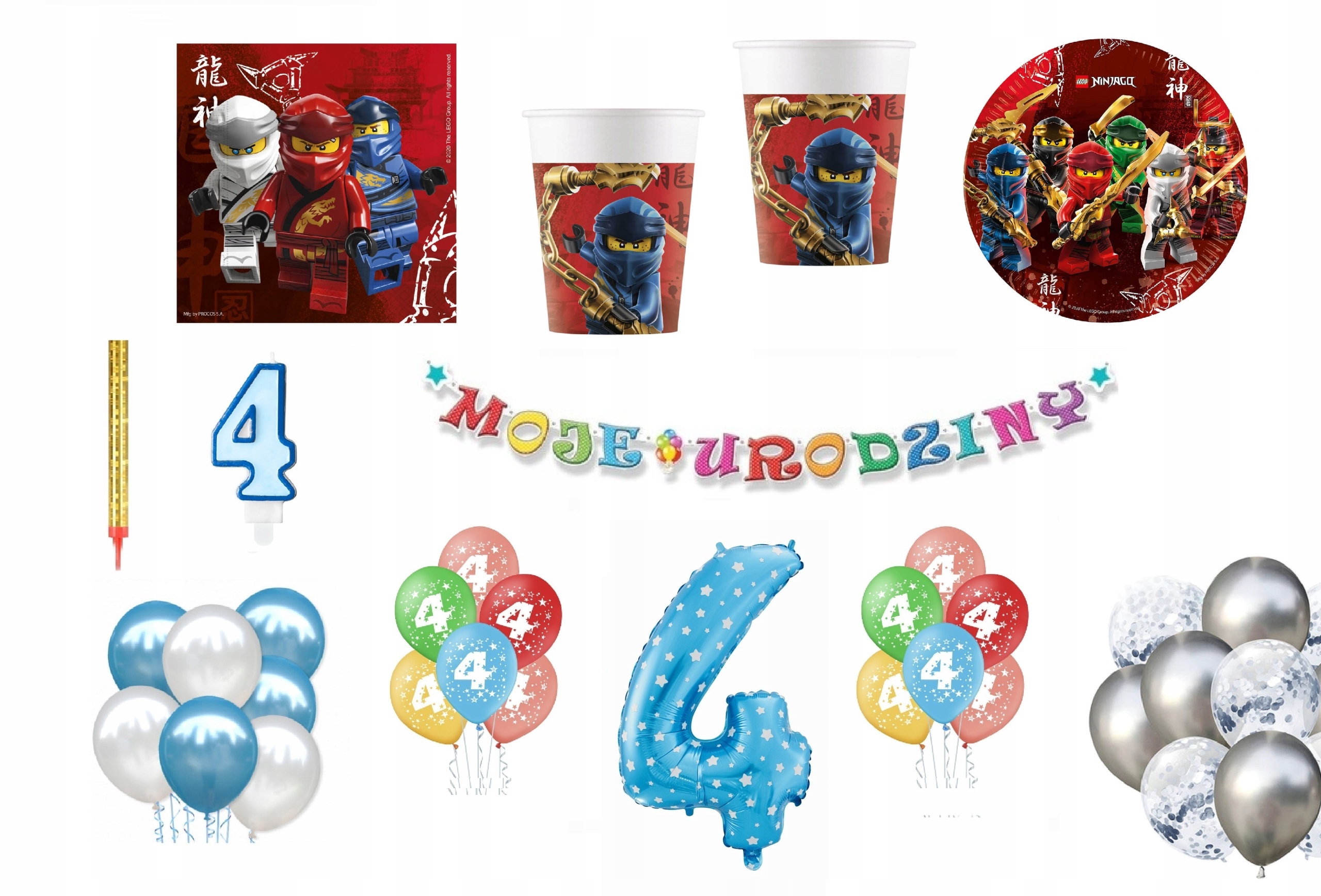 

Zestaw Lego Ninjago 4 Urodziny Balony