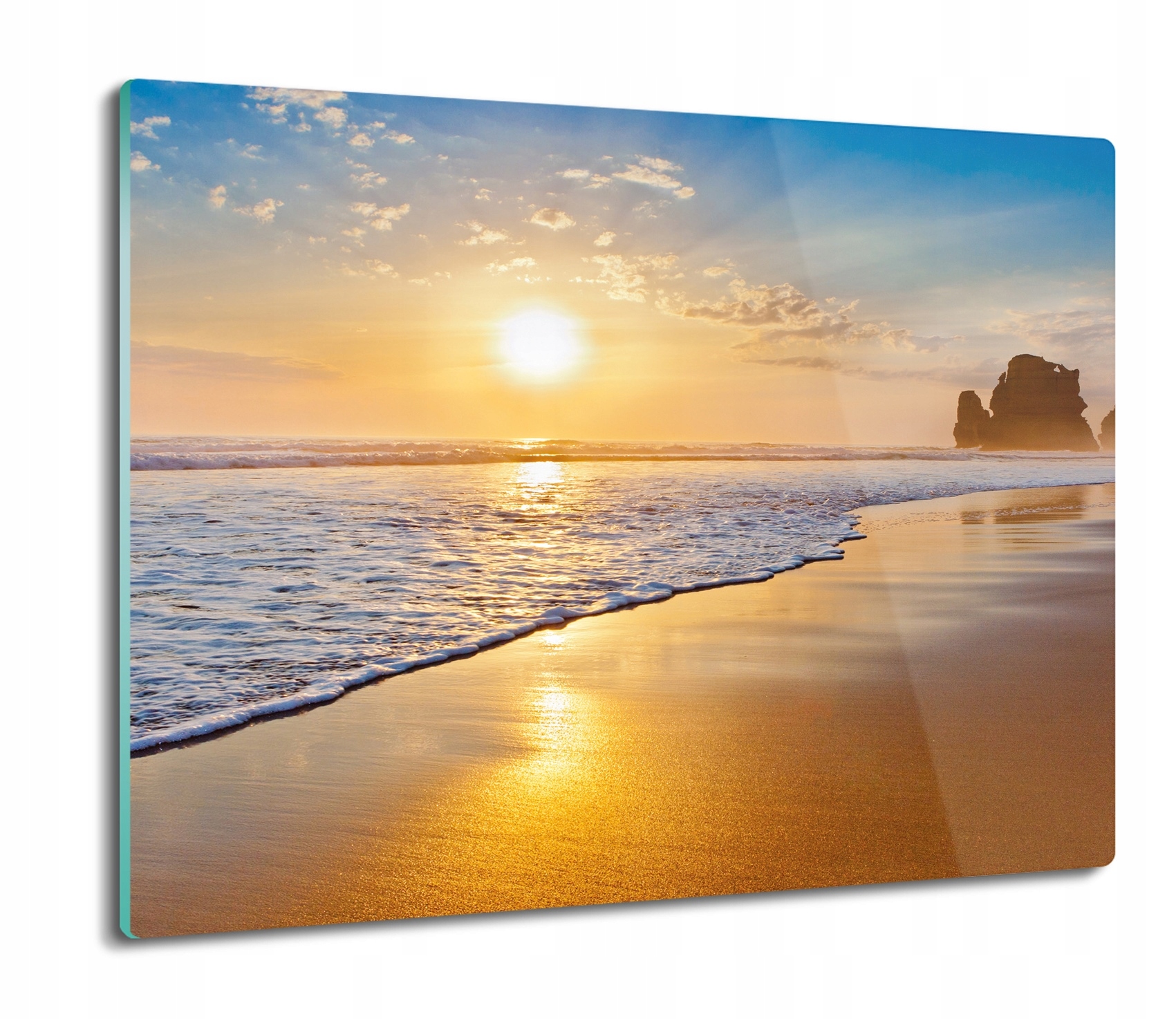 

Plaża zachód słońca 60x52 deska nowoczesna szklana