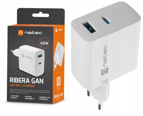 Univerzální Síťová Nabíječka, Nabíjecí Kostka, Adaptér 45W Usb-c Natec