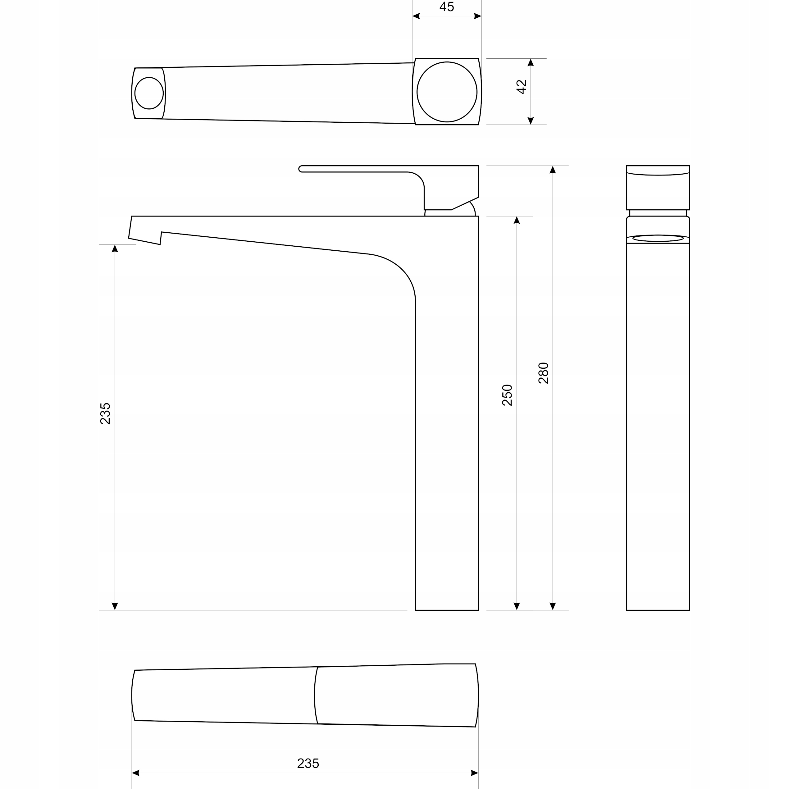 BATERIA UMYWALKOWA NABLATOWA STOJĄCA WYSOKA LOFT CUBIC MAT UCHWYT Kod producenta ŁZG-BUS4