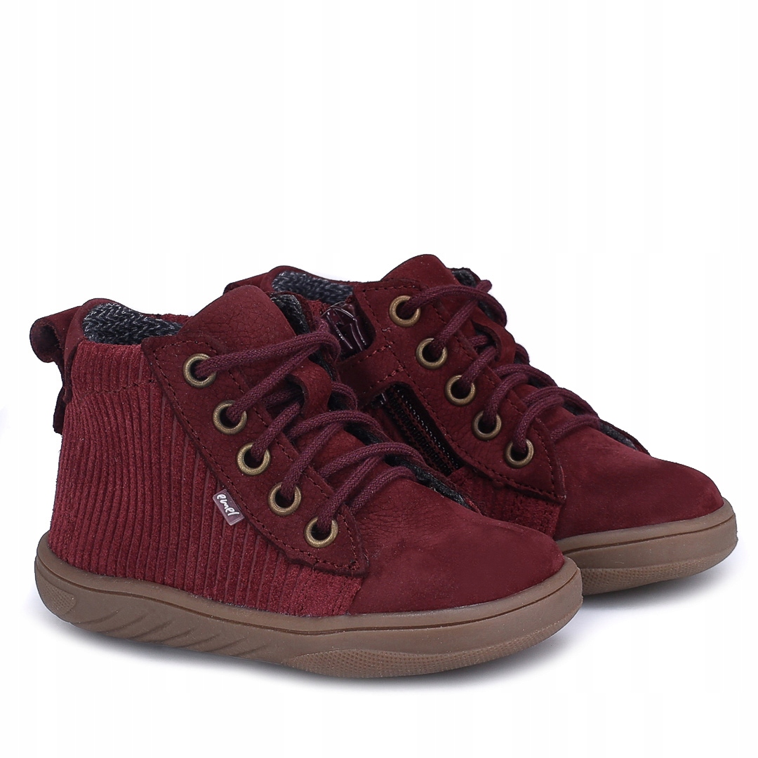 Emel EX2636G Buty Skórzane Ocieplane Barefoot Wodoodporne Etna Bordowe 25