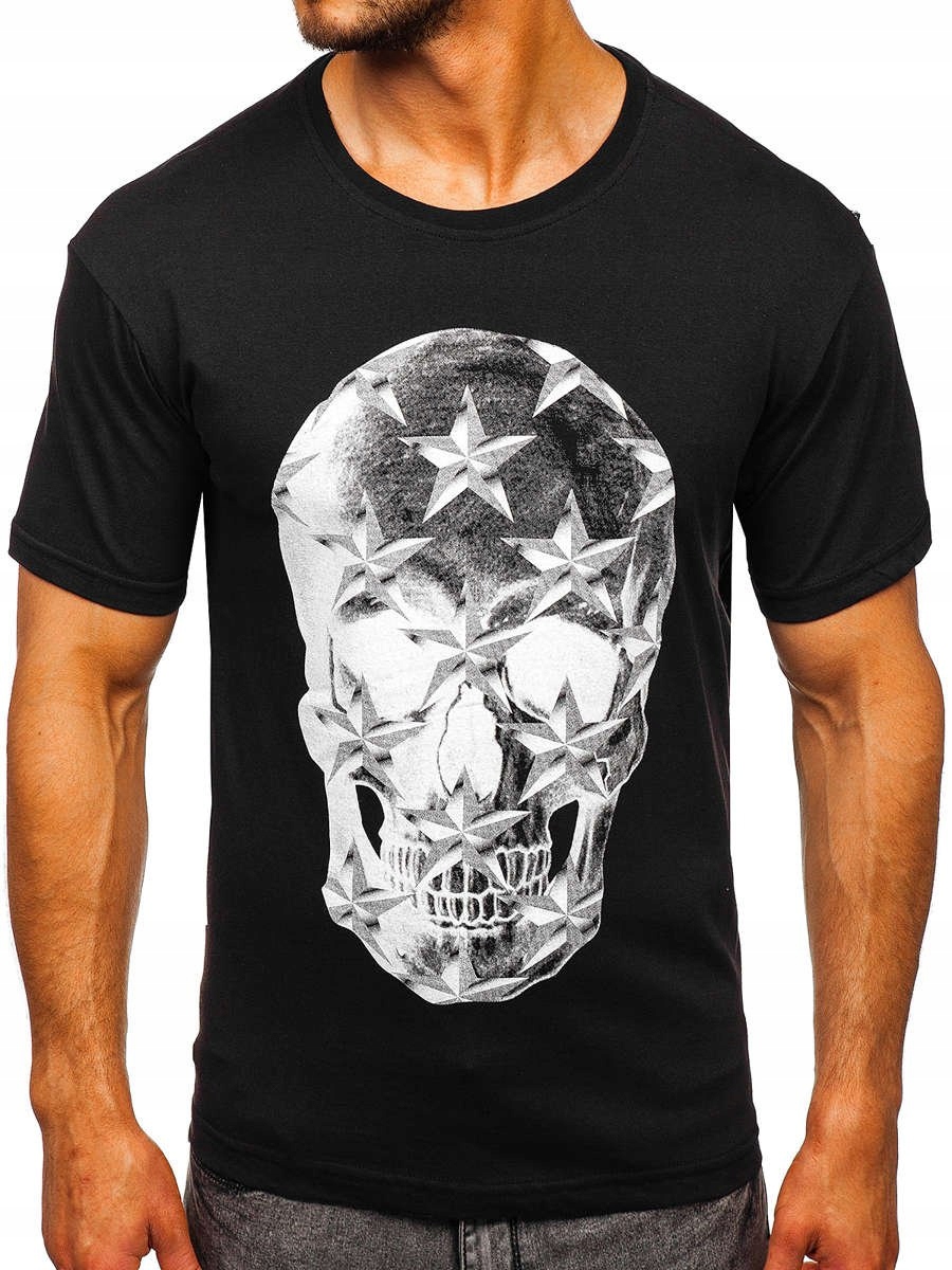 

T-shirt Męski Z Nadrukiem Czarny 6300 Rozmiar_m