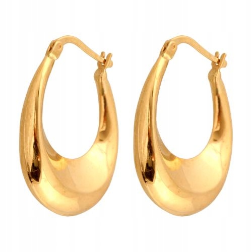 Dámské náušnice ze zlata 585, nafukovací, 3.04, šířka 21.10 mm, stylové pro ni