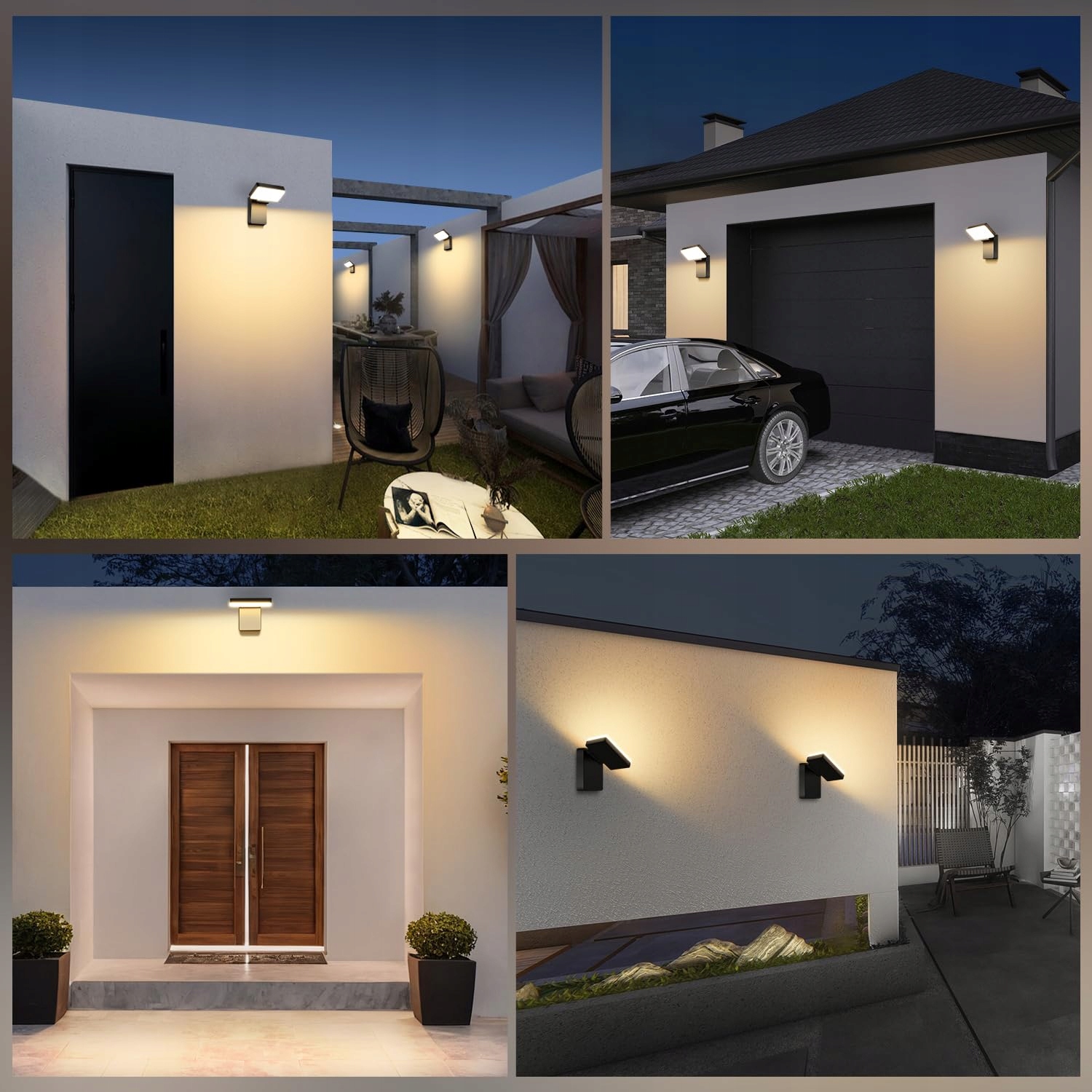 KINGWEN Zestaw 4 Lamp LED Zewnętrznych 40W Ciepłe Białe IP65 Regulowane — miniatura 7
