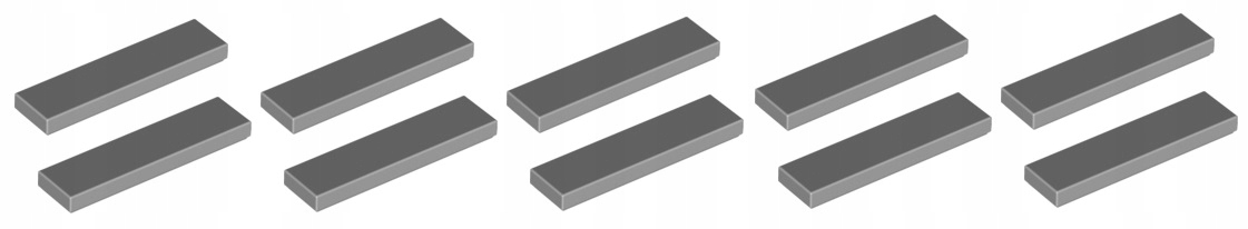 

Lego płytka gładka 1x4 j. szara 10 szt. 2431 Nowa