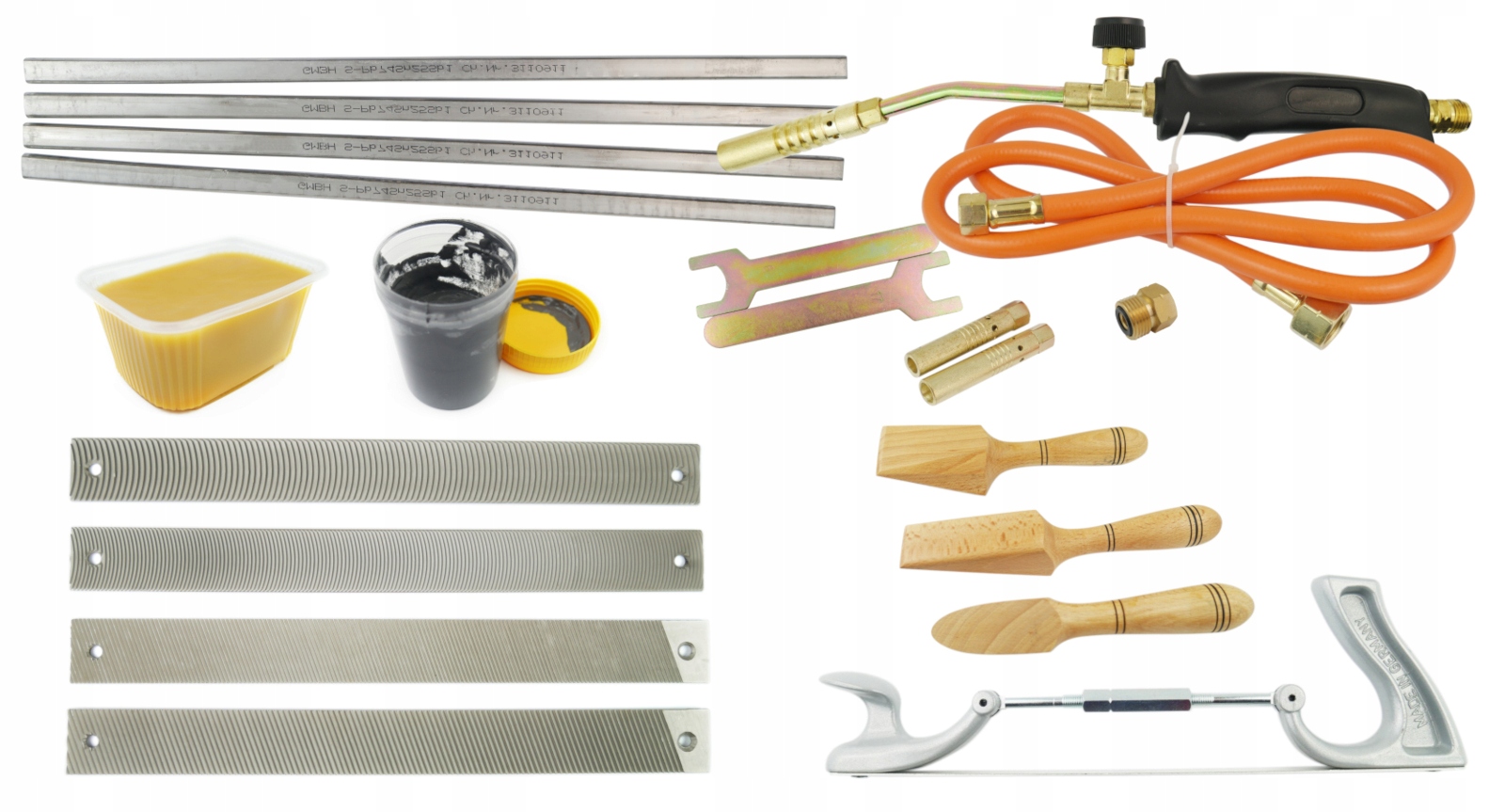 Duzy zestaw cynowania karoserii Cyna Pasta Palnik