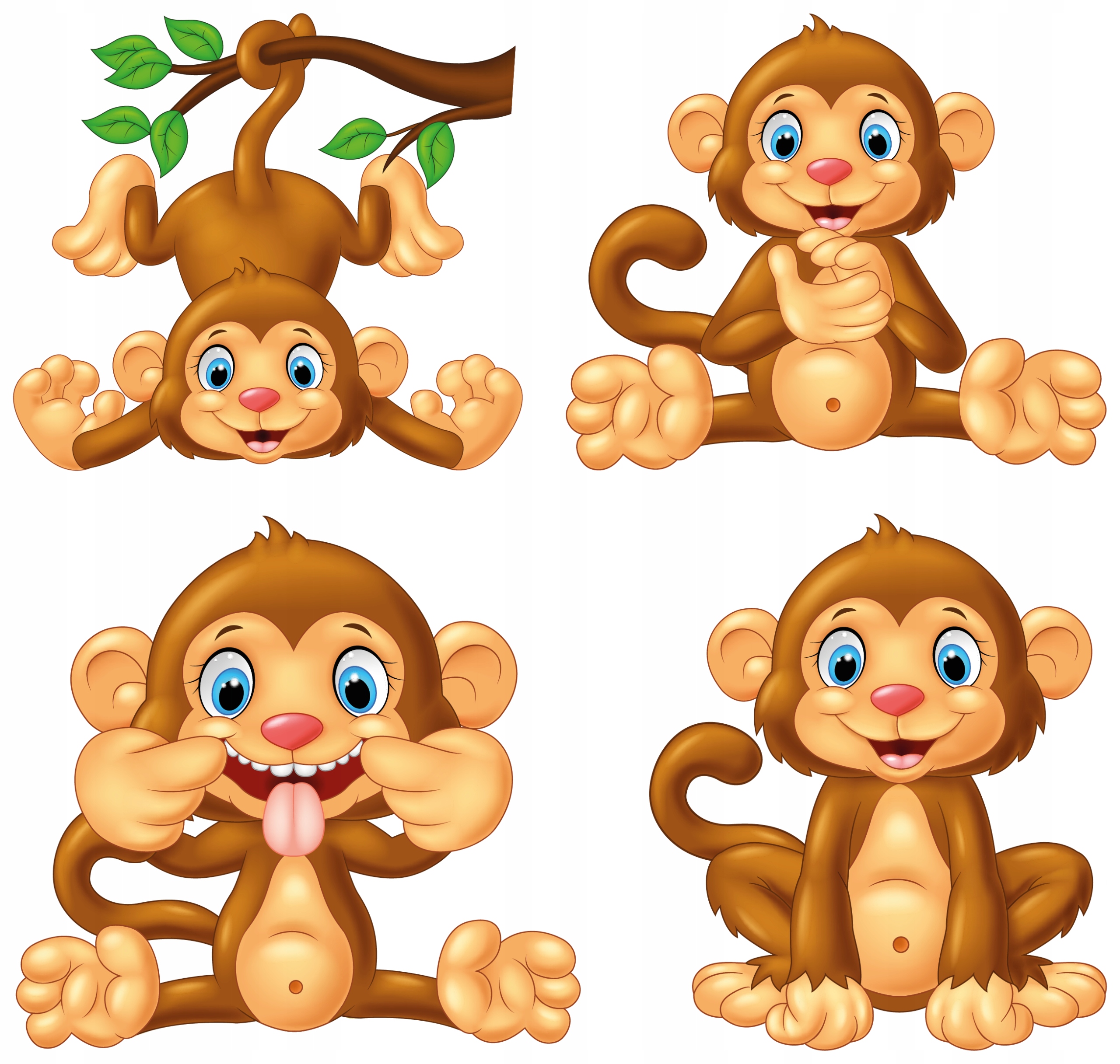 NAKLEJKI NA OKNO LUSTRO SZYBĘ MAŁPY MAŁPKI