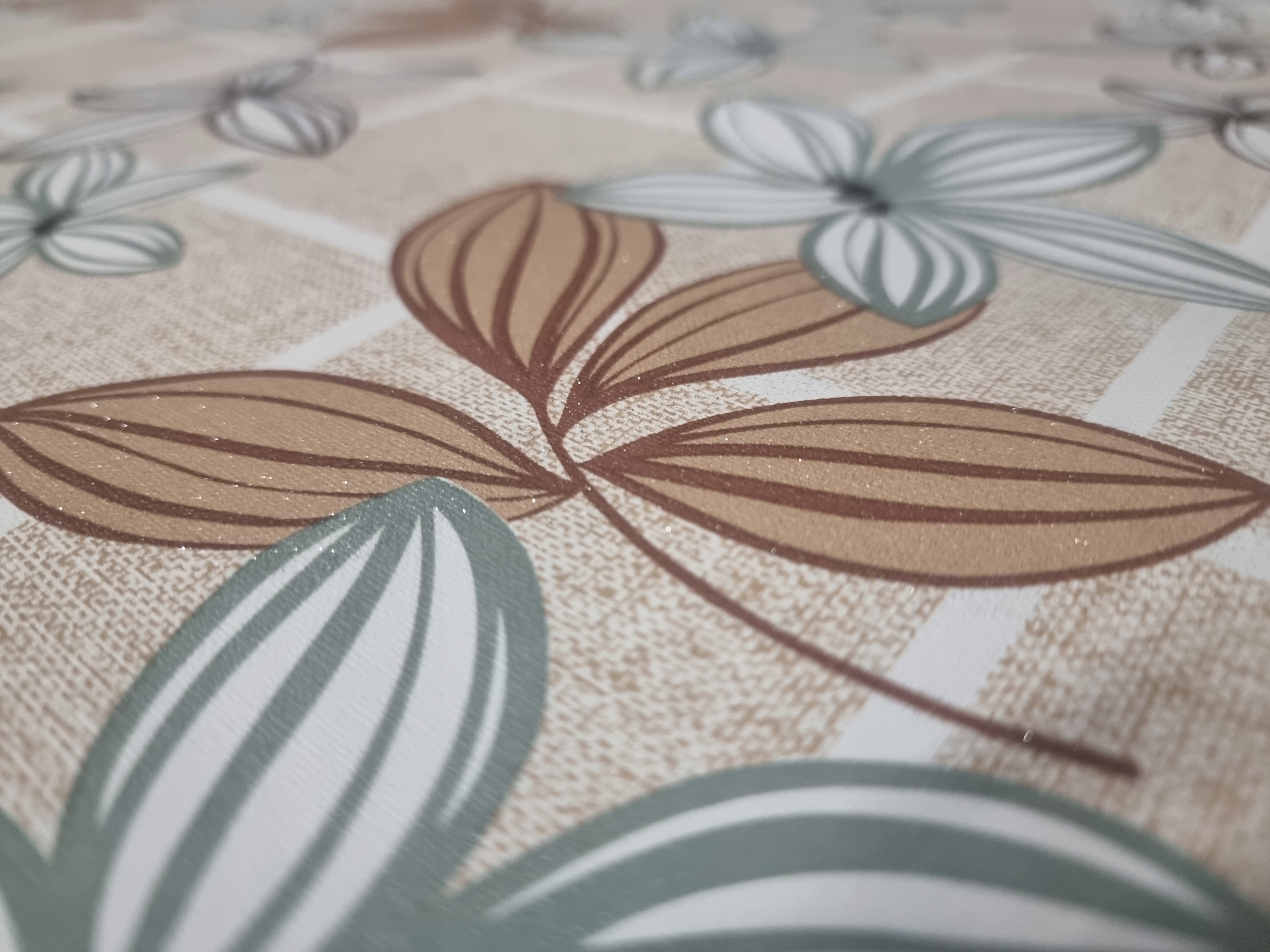 CERATA OBRUS KWIATY Z BROKATEM NA WYMIAR METRY Długość 10 cm