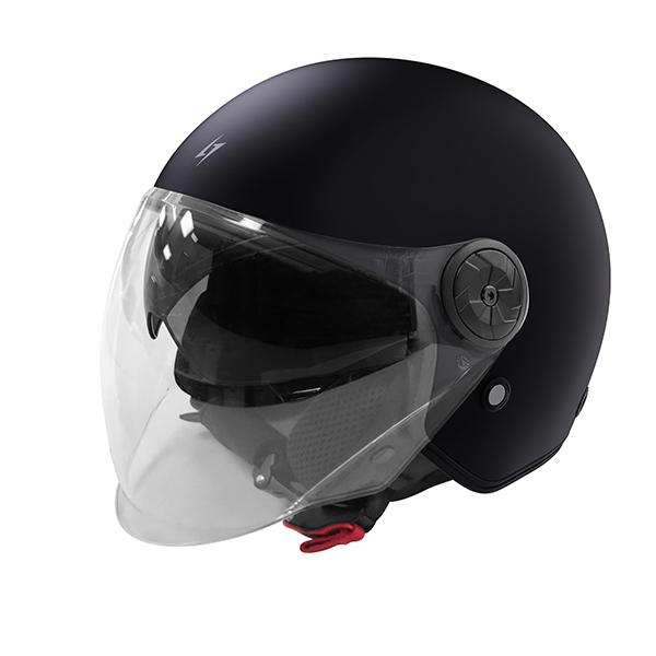Otvorená motocyklová prilba Jet Stormer Mind čierny lesk XL