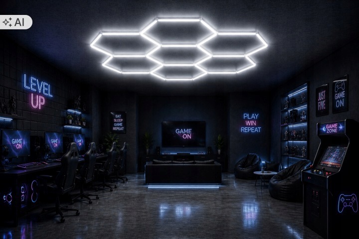 Led Lampa Hexagón Včelí Plást na garáž 240 W 6500 K 244 x 245 cm