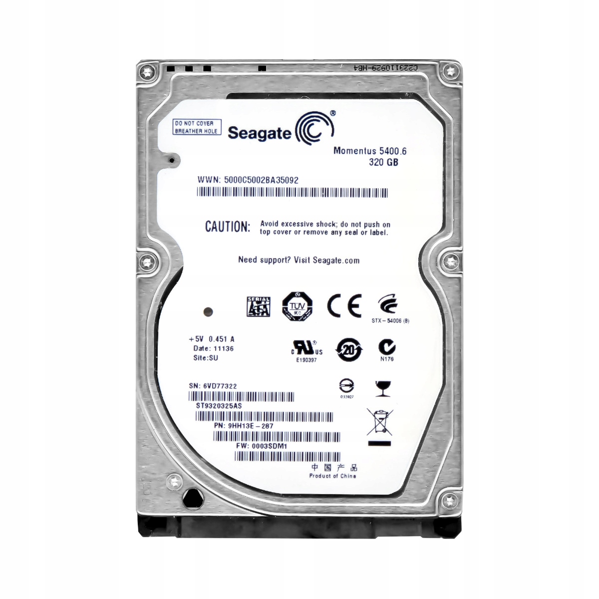 Seagate Momentus 54000.6 320GB 5.4k 8MB Sata II 2.5'' ST9320325AS