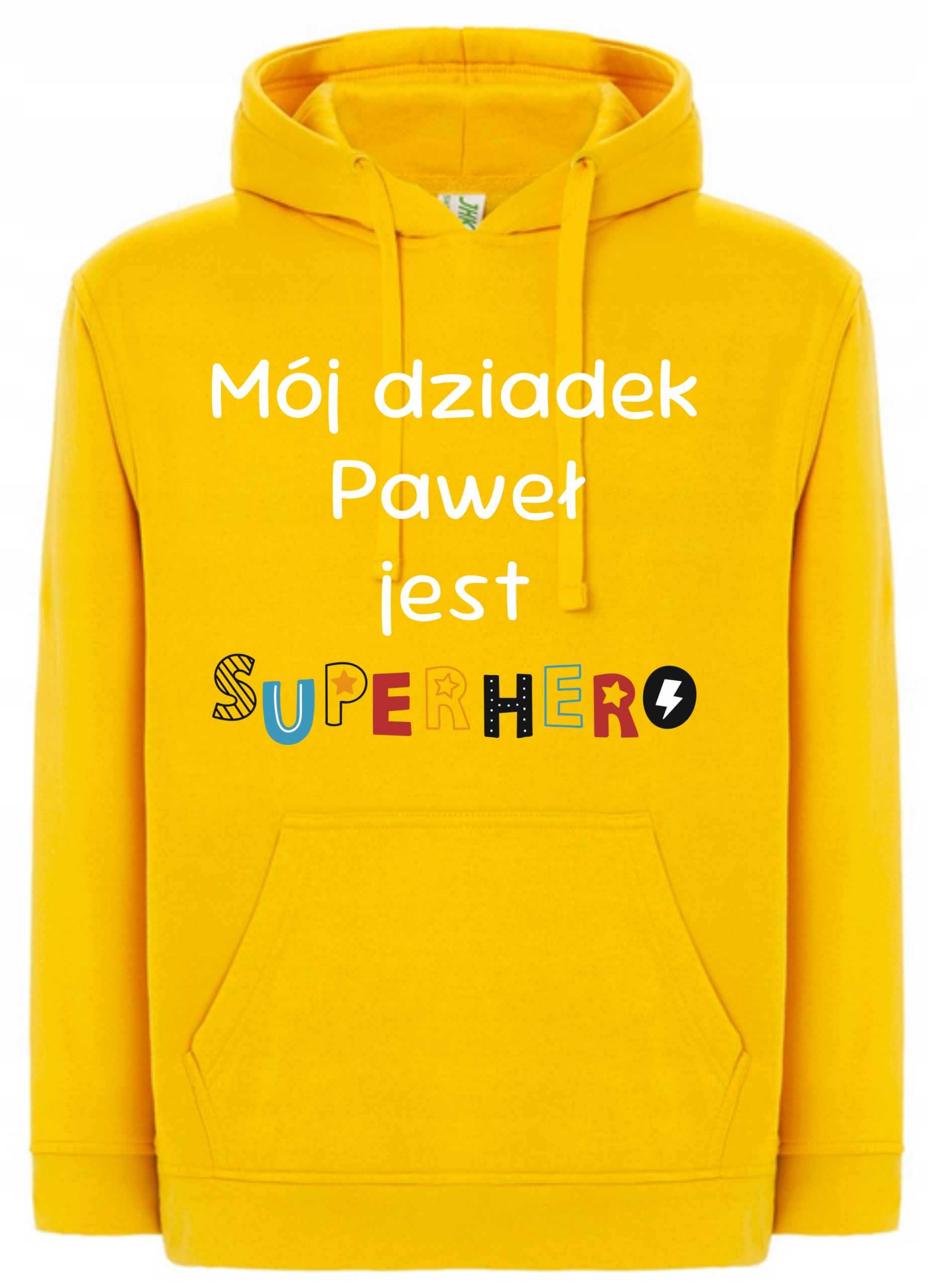 Mikina s kapucí s potiskem Můj dědeček Jméno je Superhrdina Dárek r.XXL