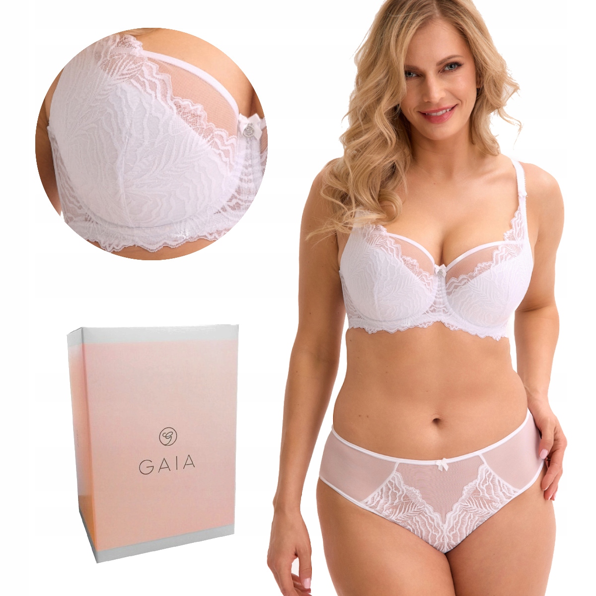 Podprsenka s krajkou Semi-Soft Isla 1228 polovyztužená bílá 85F