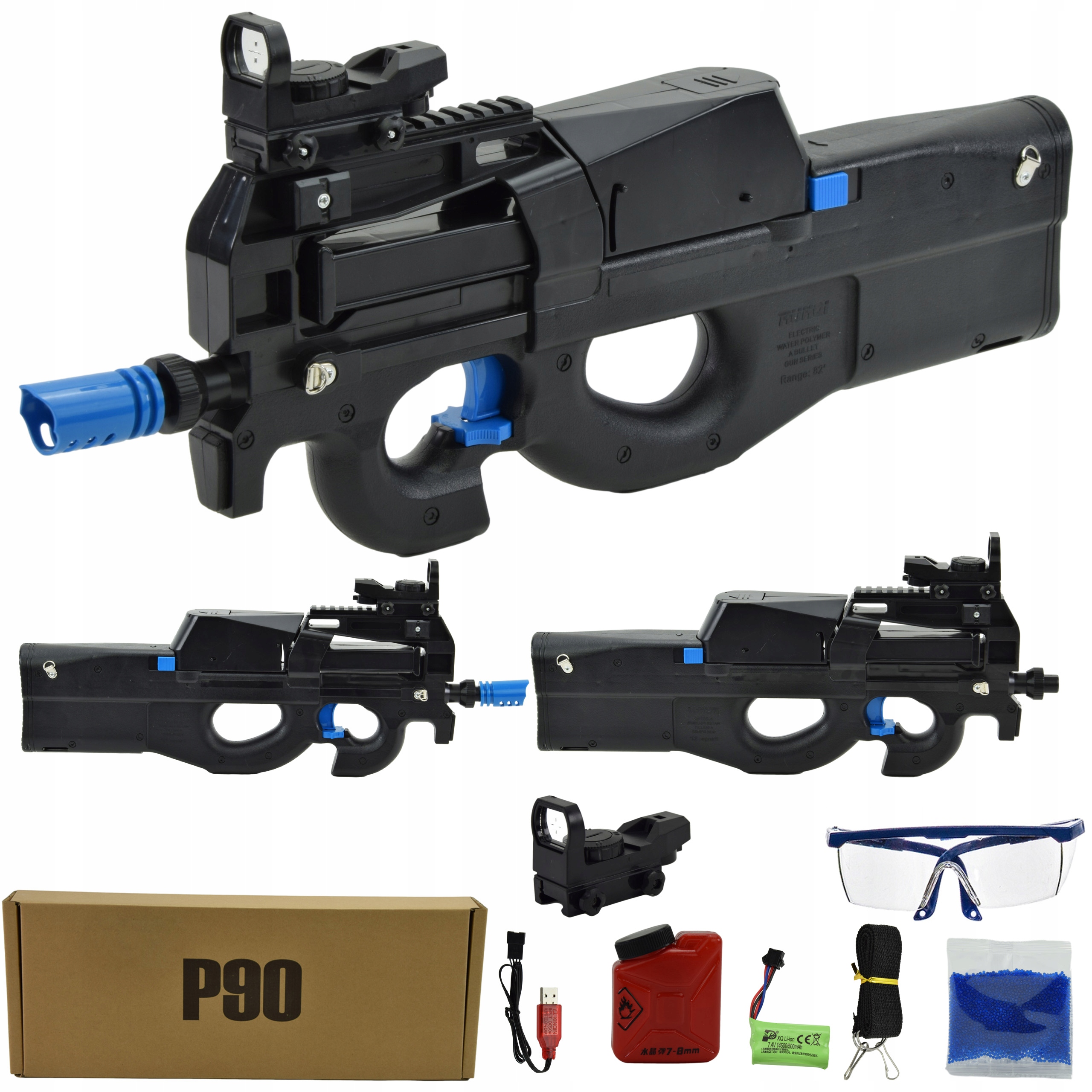 

Karabin Pistolet Automat Na Kulki Żel P90 Wyrzutni